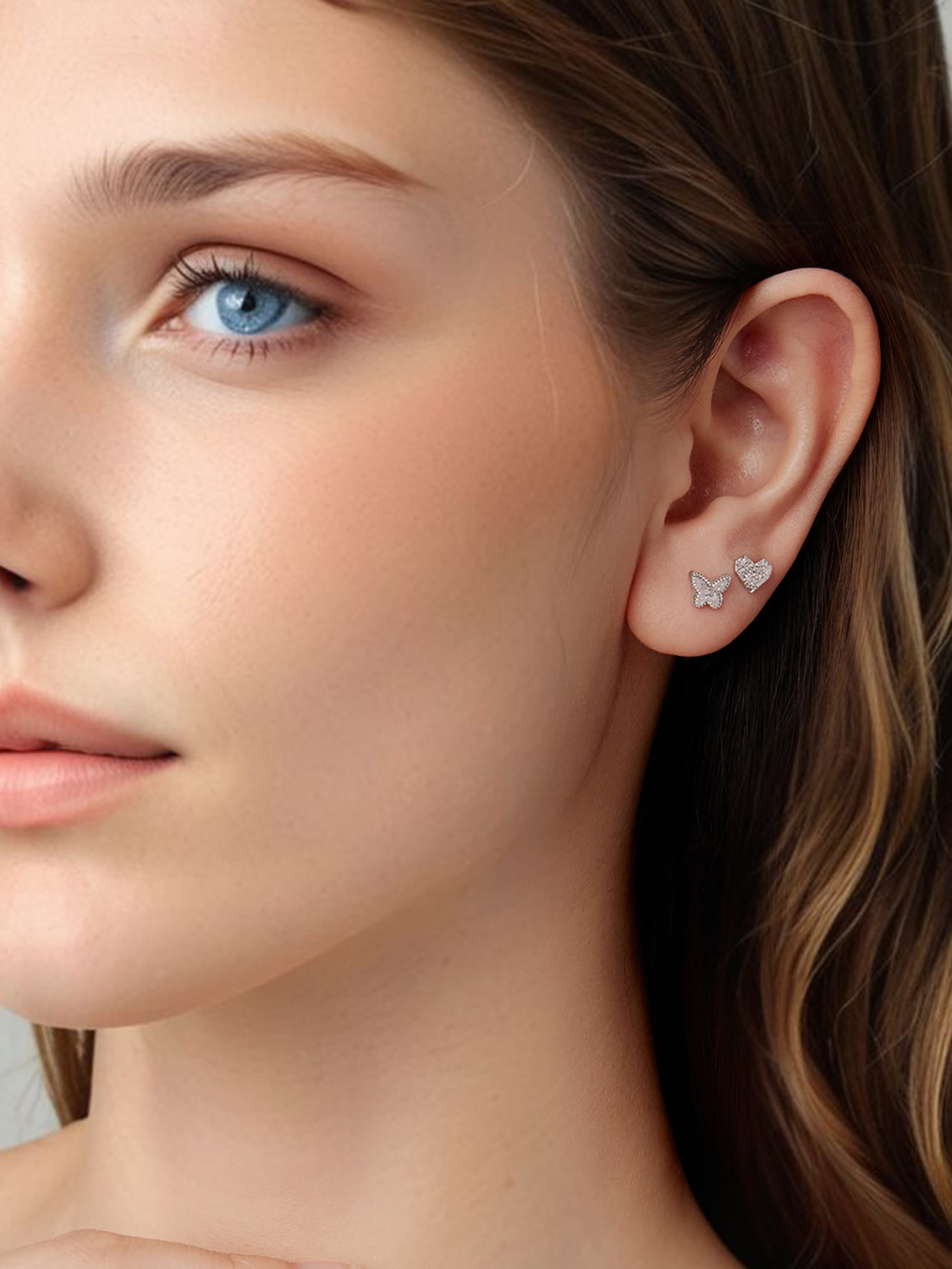 Cercei din Argint Heart Texture