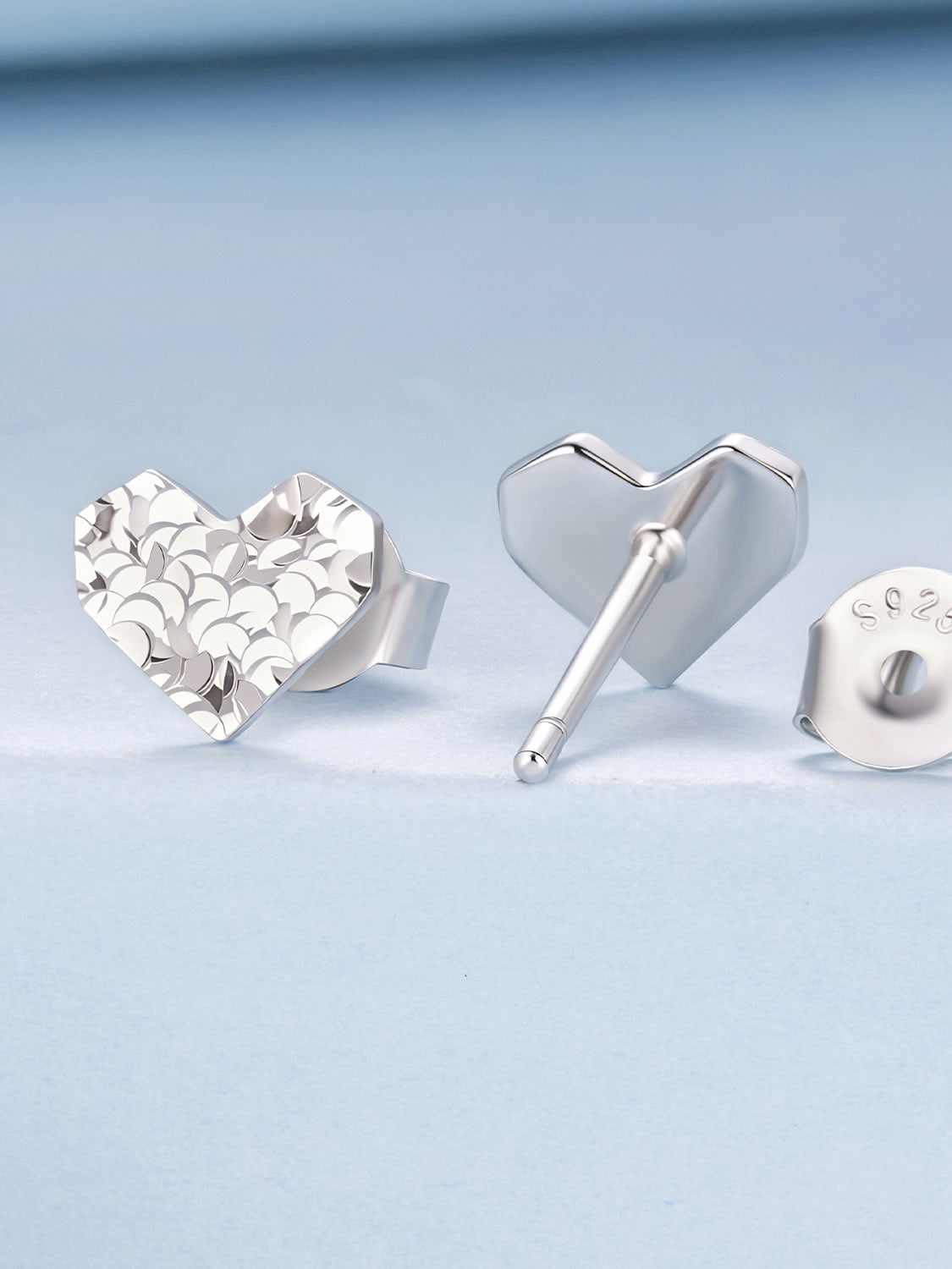 Cercei din Argint Heart Texture