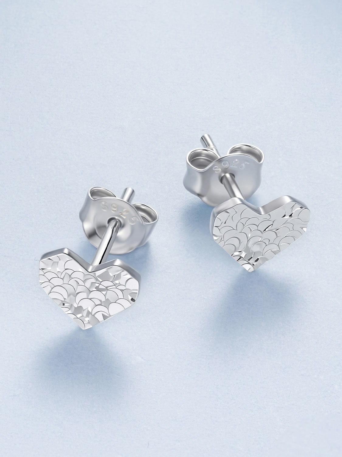 Cercei din Argint Heart Texture