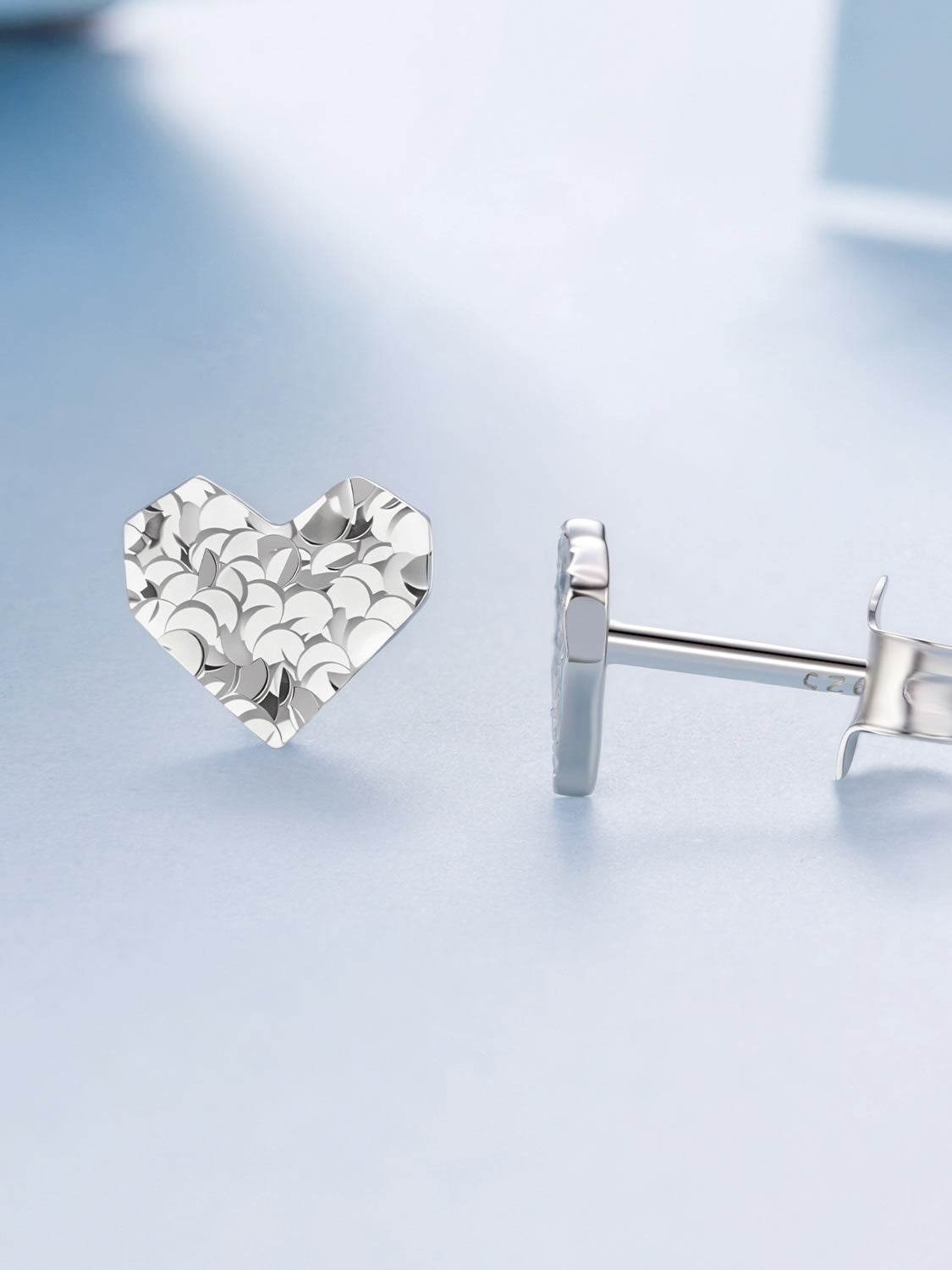 Cercei din Argint Heart Texture