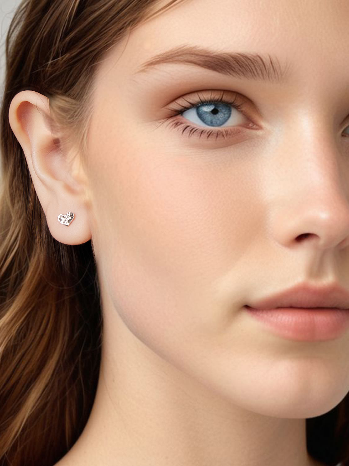 Cercei din Argint Heart Texture