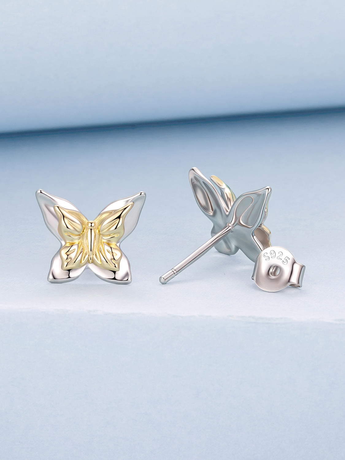 Cercei din Argint Butterfly Gold Touch