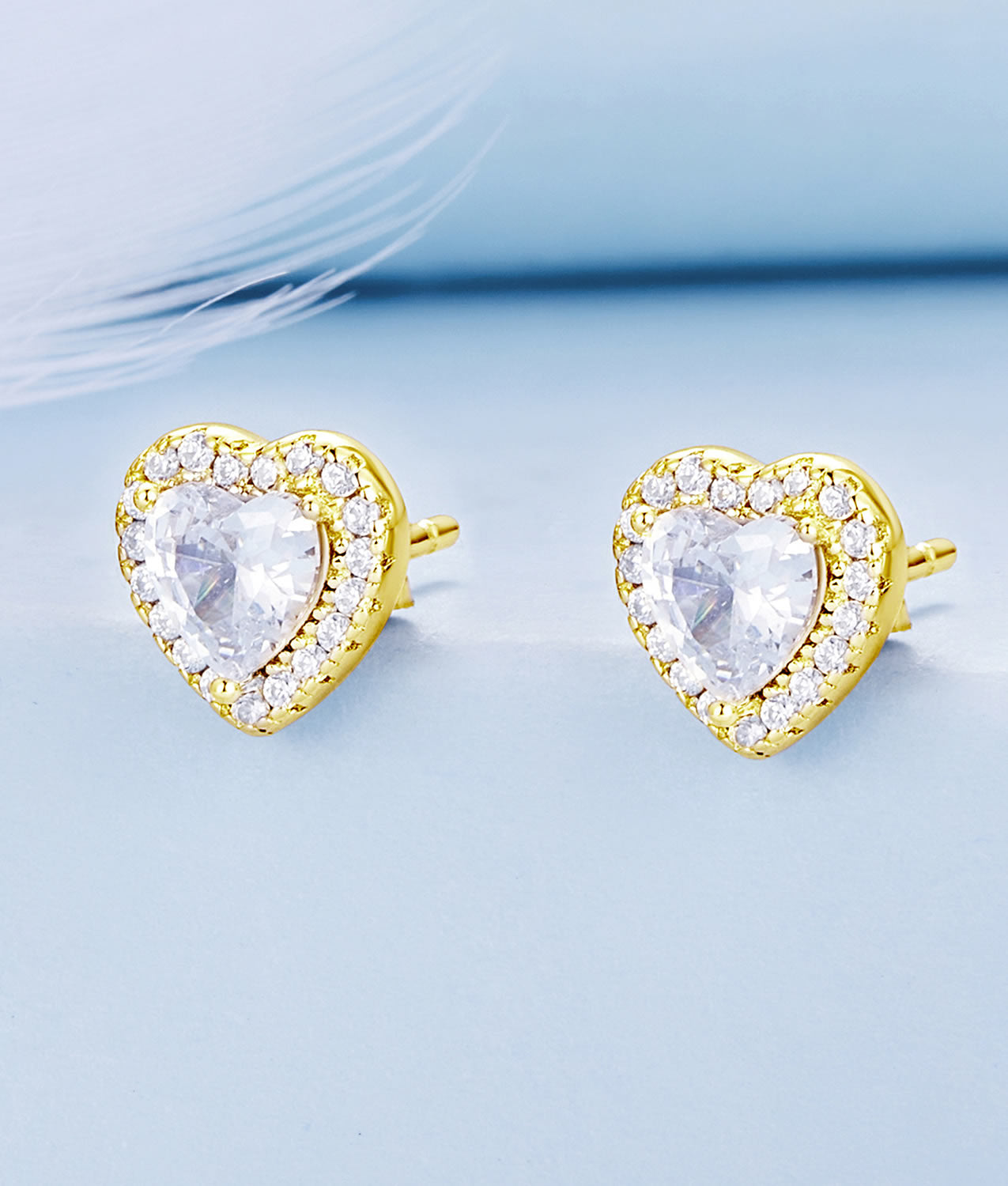 Cercei din Argint Heartfelt Radiance Gold