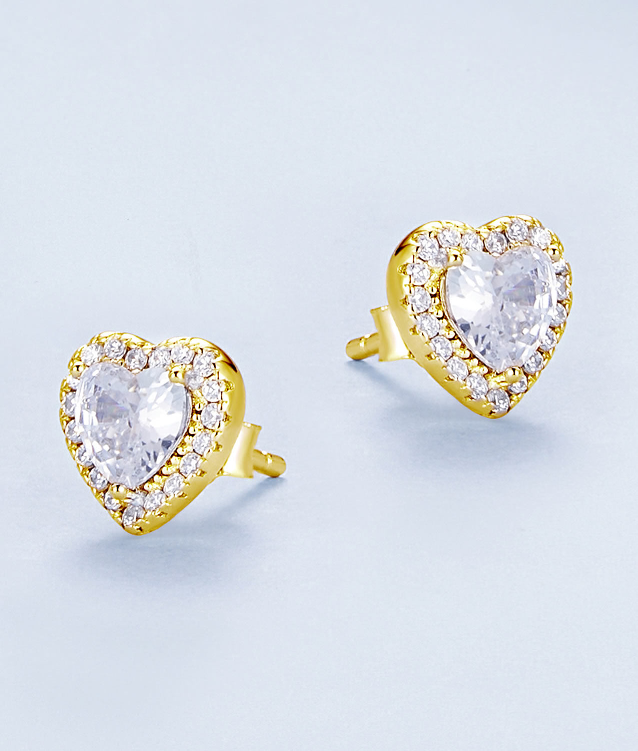 Cercei din Argint Heartfelt Radiance Gold