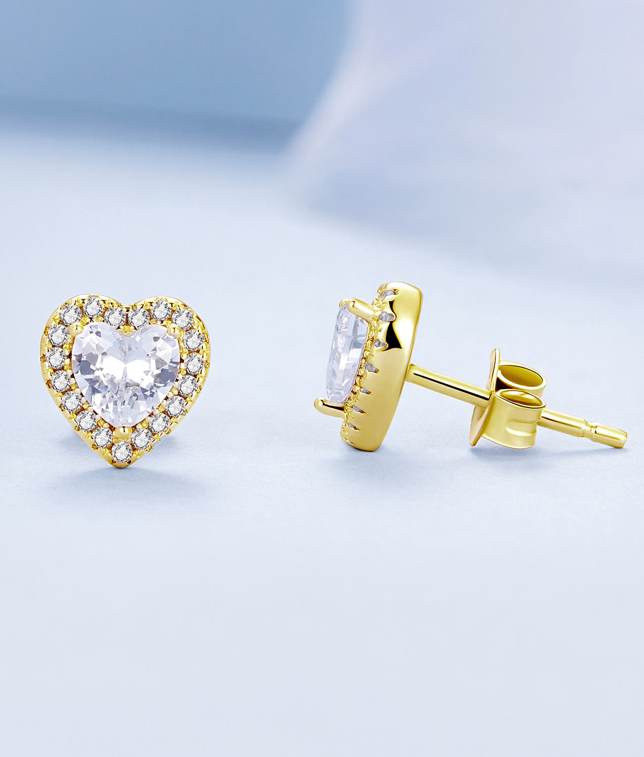 Cercei din Argint Heartfelt Radiance Gold