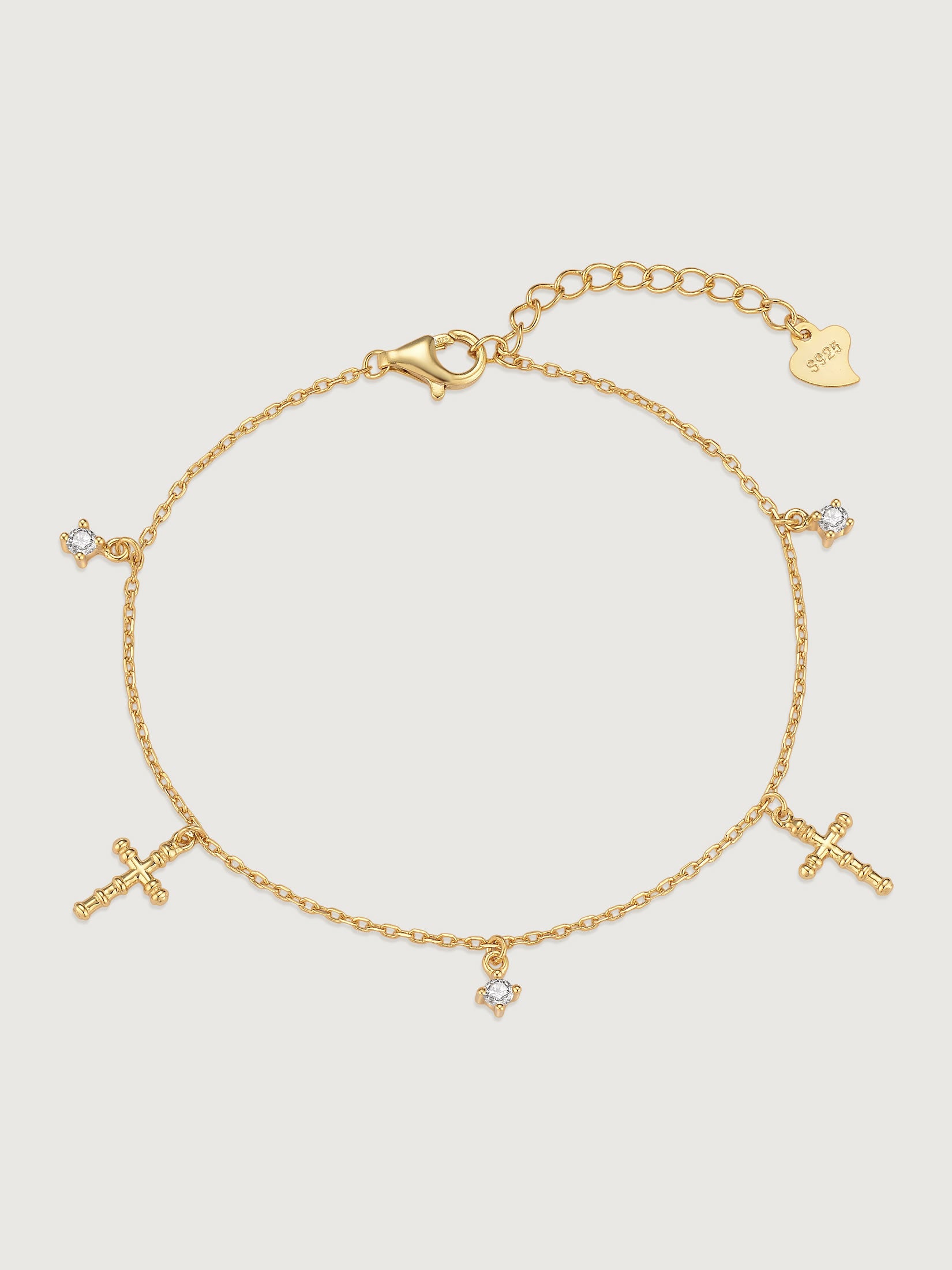 Bratara din Argint Gold Divine Cross Charms