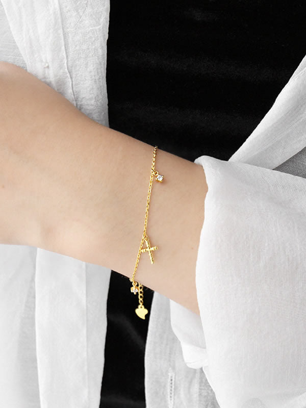 Bratara din Argint Gold Divine Cross Charms