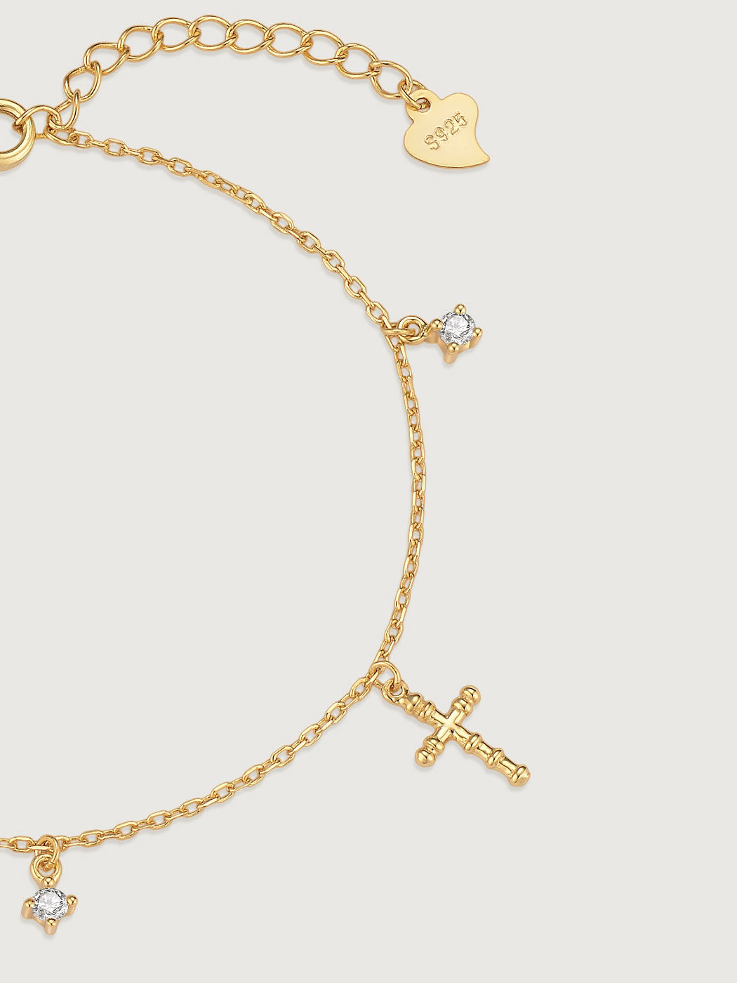 Bratara din Argint Gold Divine Cross Charms