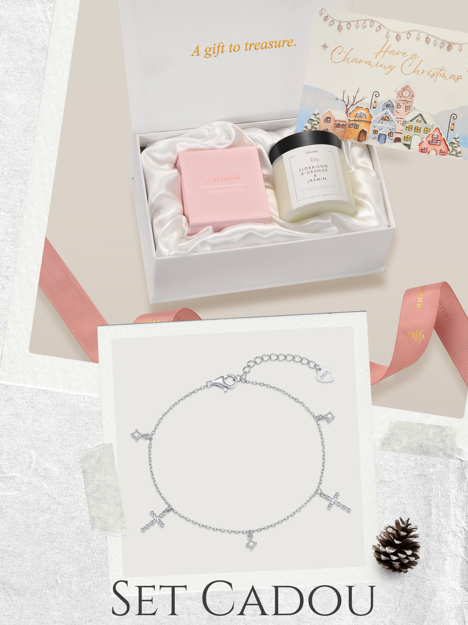 Set Cadou Silver Divine Cross Charms