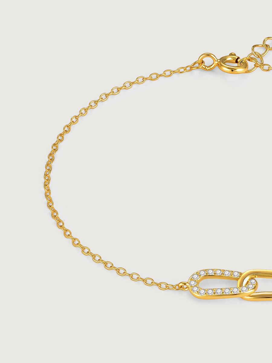 Bratara din Argint Gold Linked Radiance