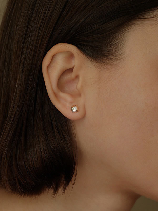 Cercei din Argint Silver Cushion Radiance Studs