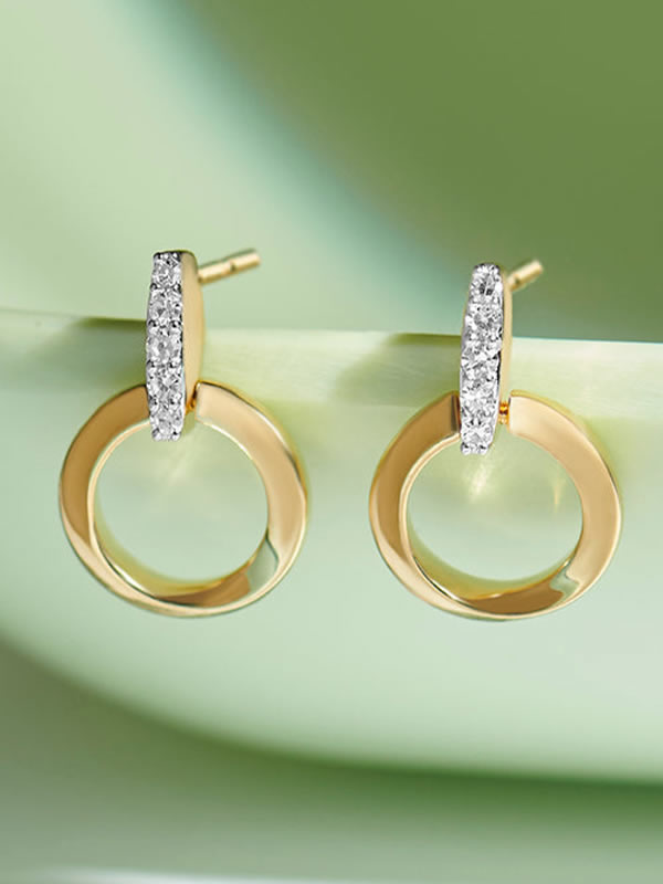 Cercei din Argint Gold Radiant Loop