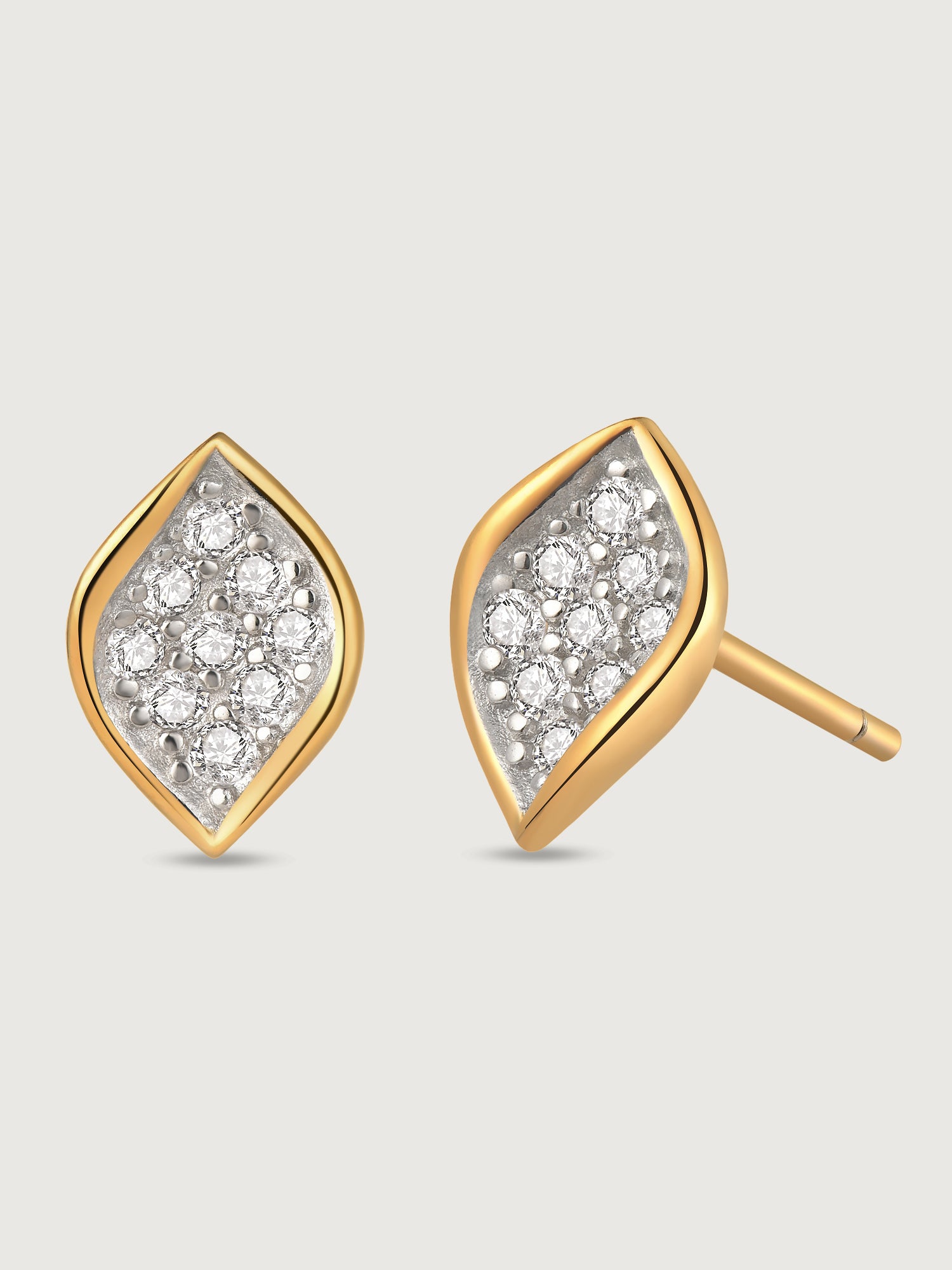 Cercei din Argint Gold Marquise Glow