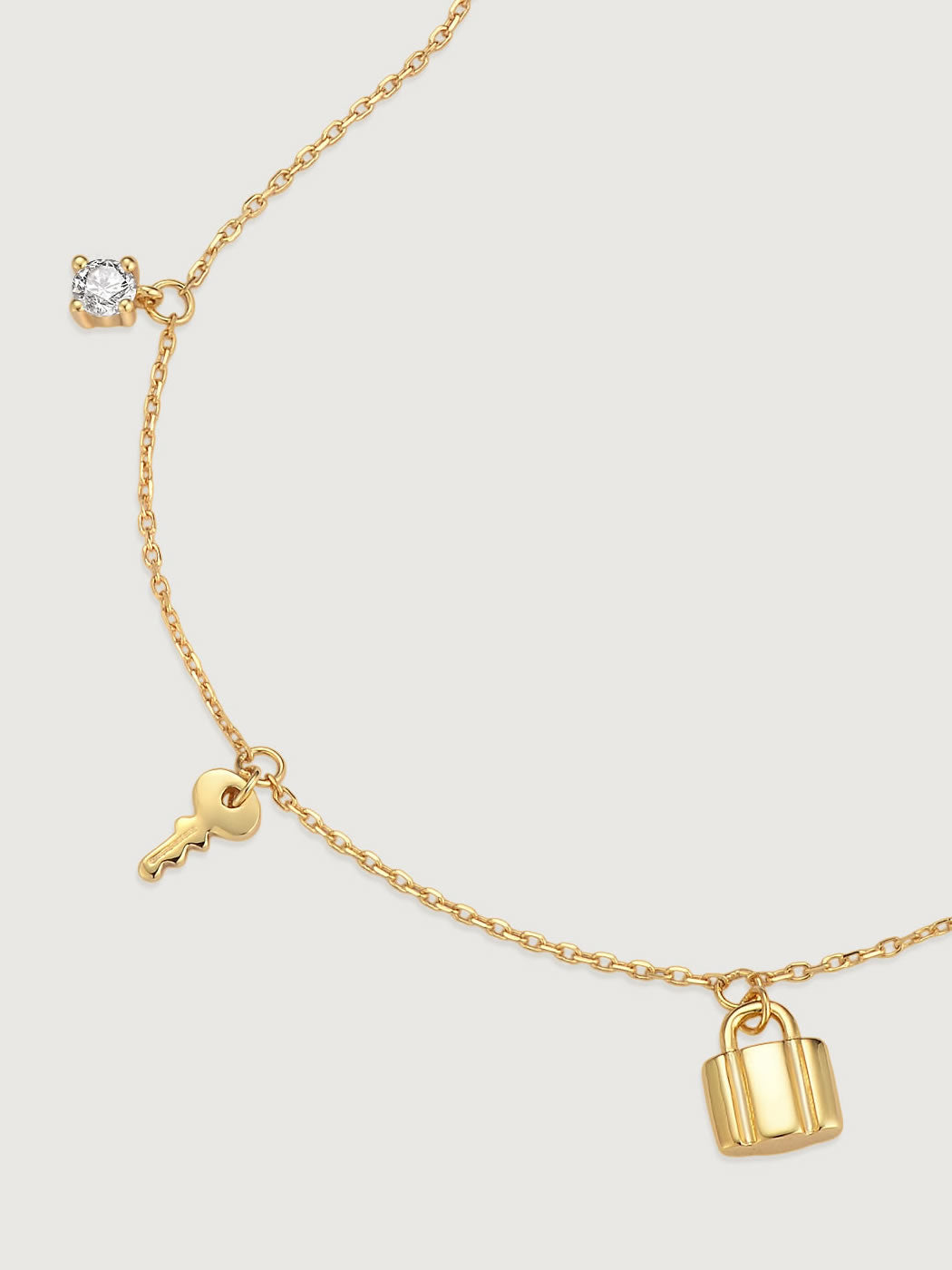 Colier din Argint Gold Locked in Love