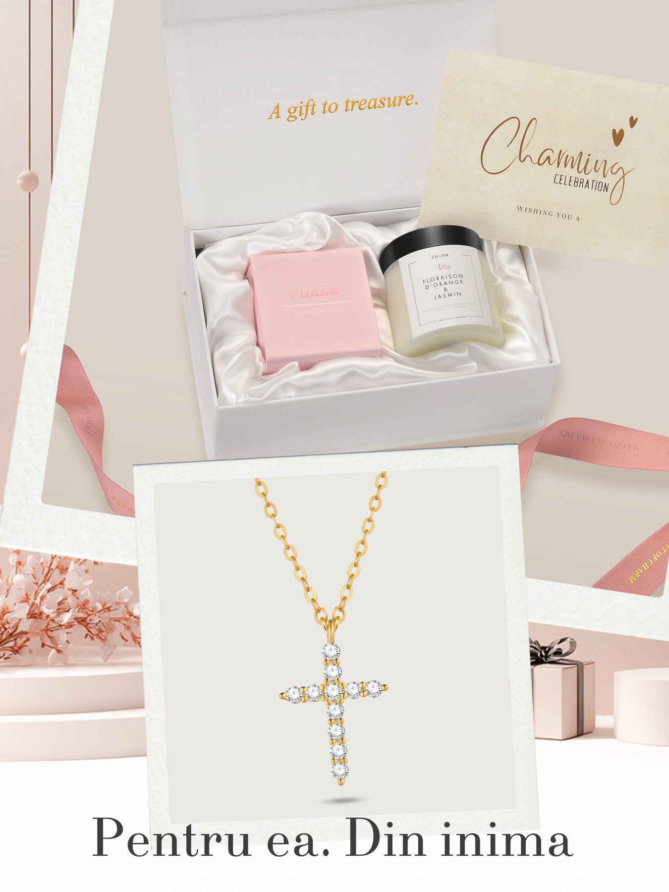 Set Cadou Gold Radiant Cross