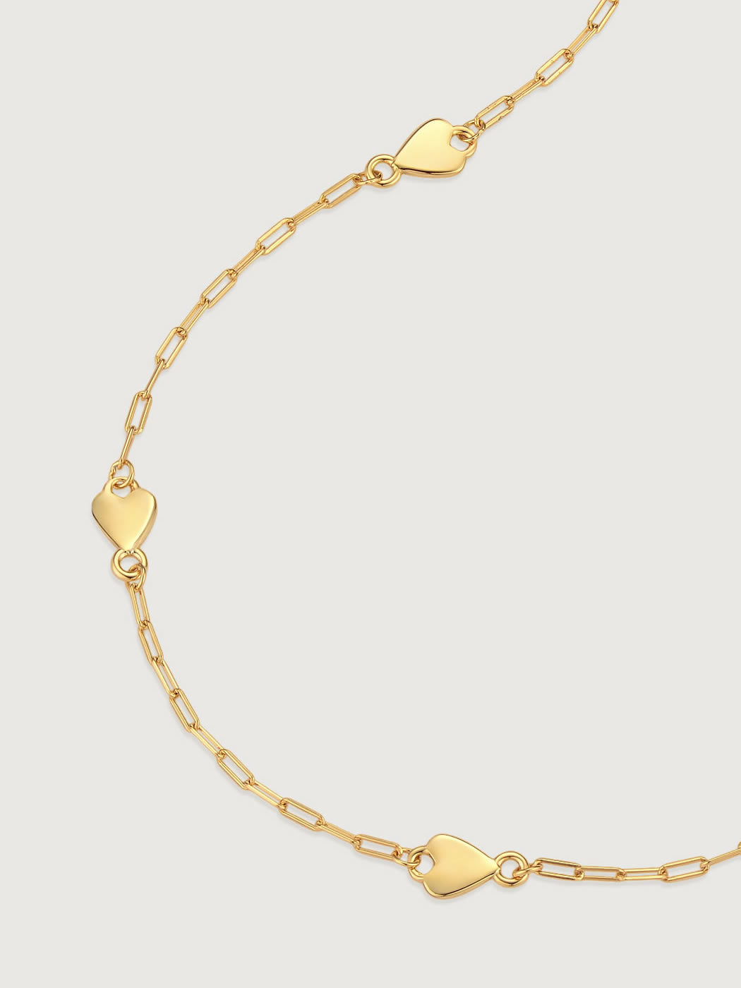 Colier din Argint Gold Linked Hearts