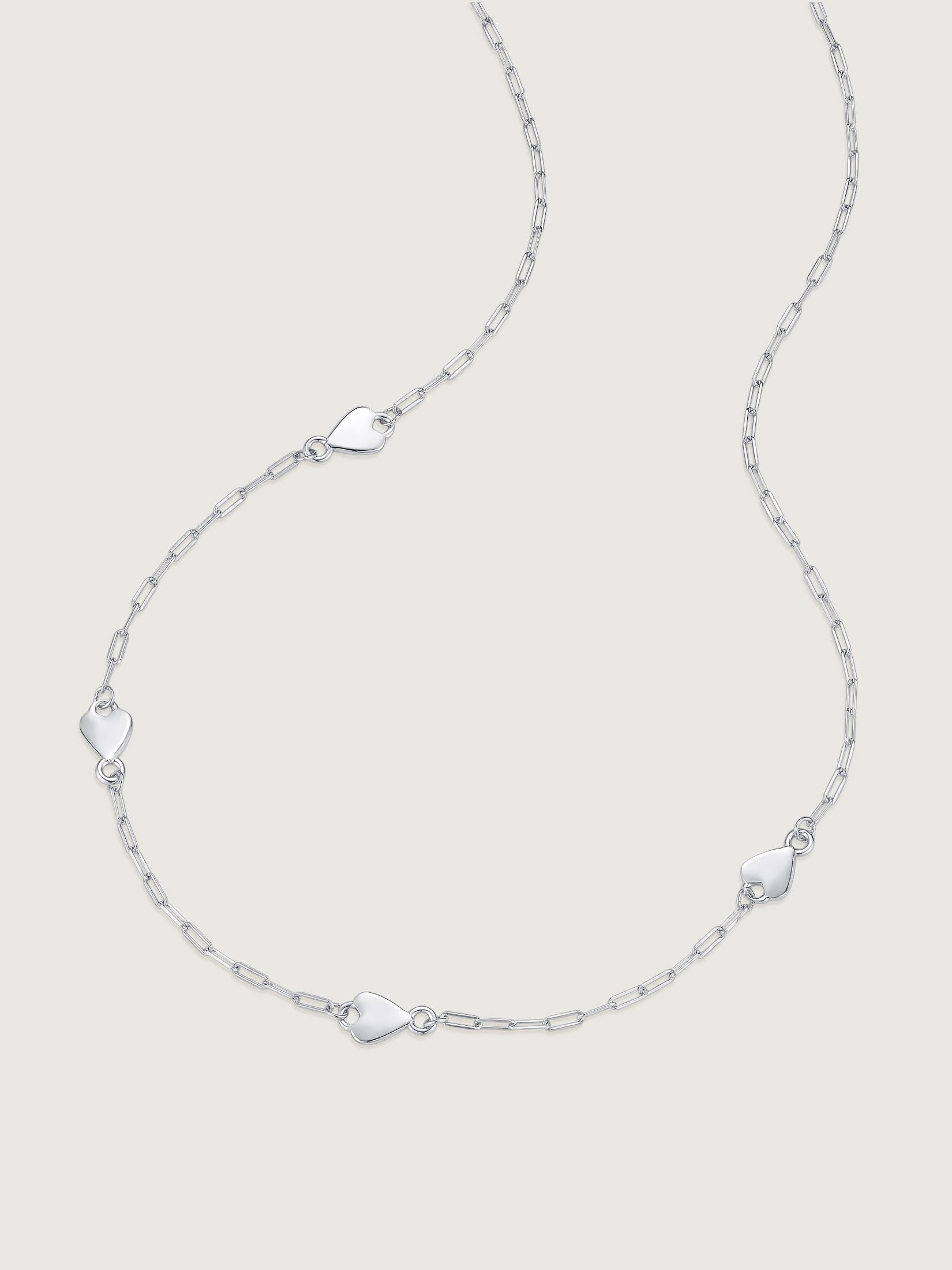 Colier din Argint Silver Linked Hearts