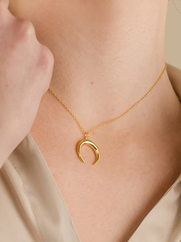 Colier din Argint Silver Lunar Crescent