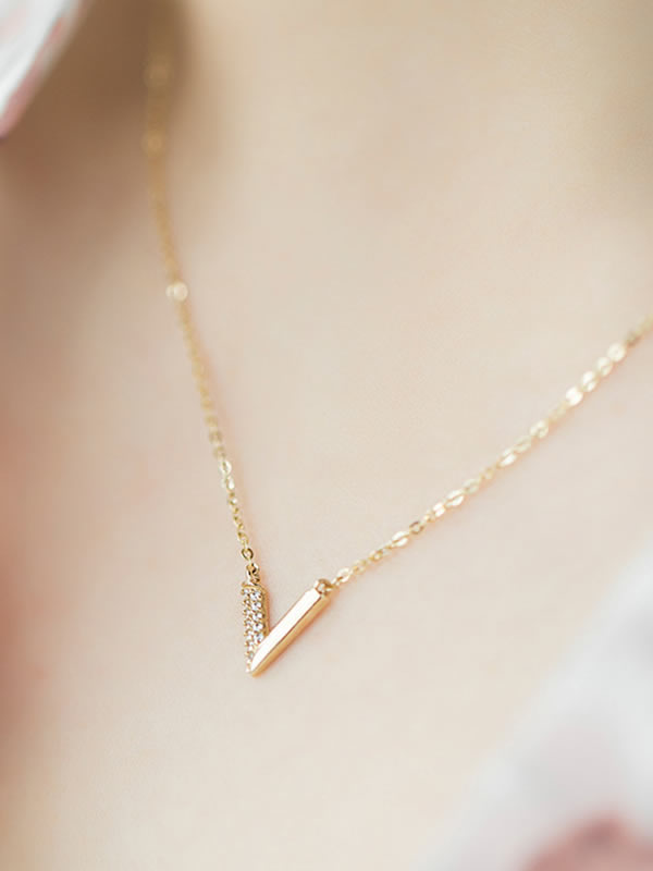 Colier din Argint Silver V-Shaped Sparkle