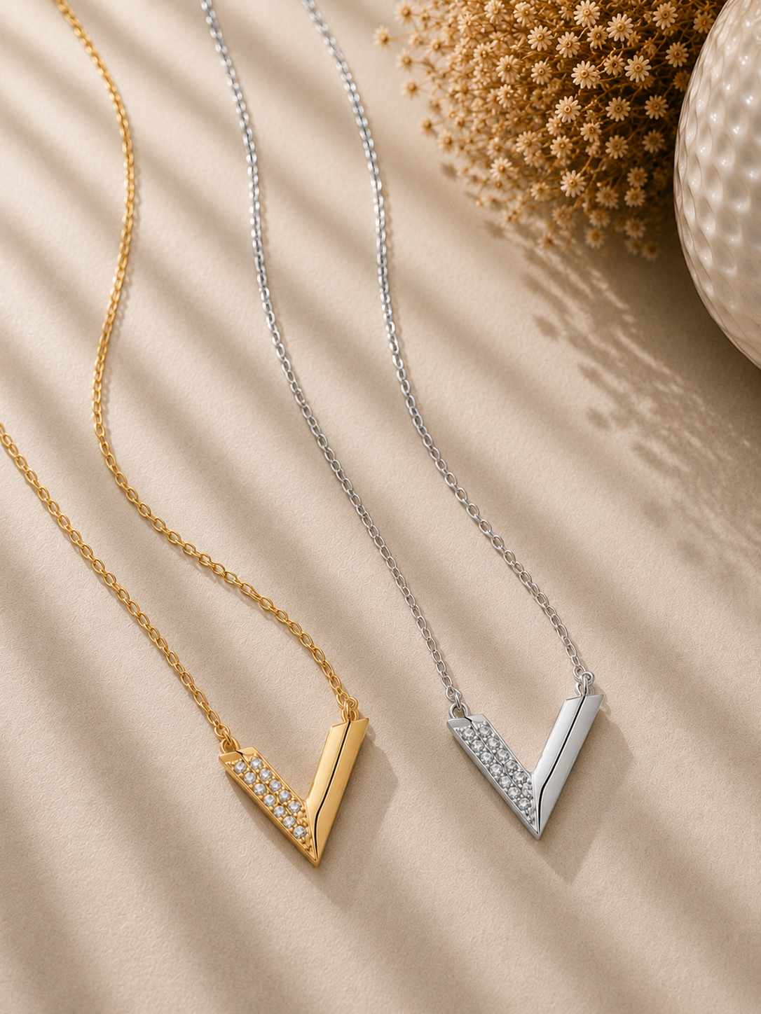 Colier din Argint Silver V-Shaped Sparkle