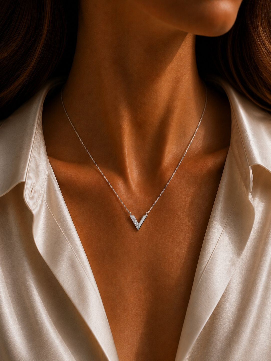 Colier din Argint Silver V-Shaped Sparkle