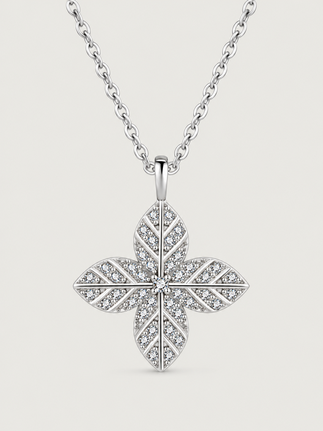 Colier din Argint Silver Radiant Petal Cross