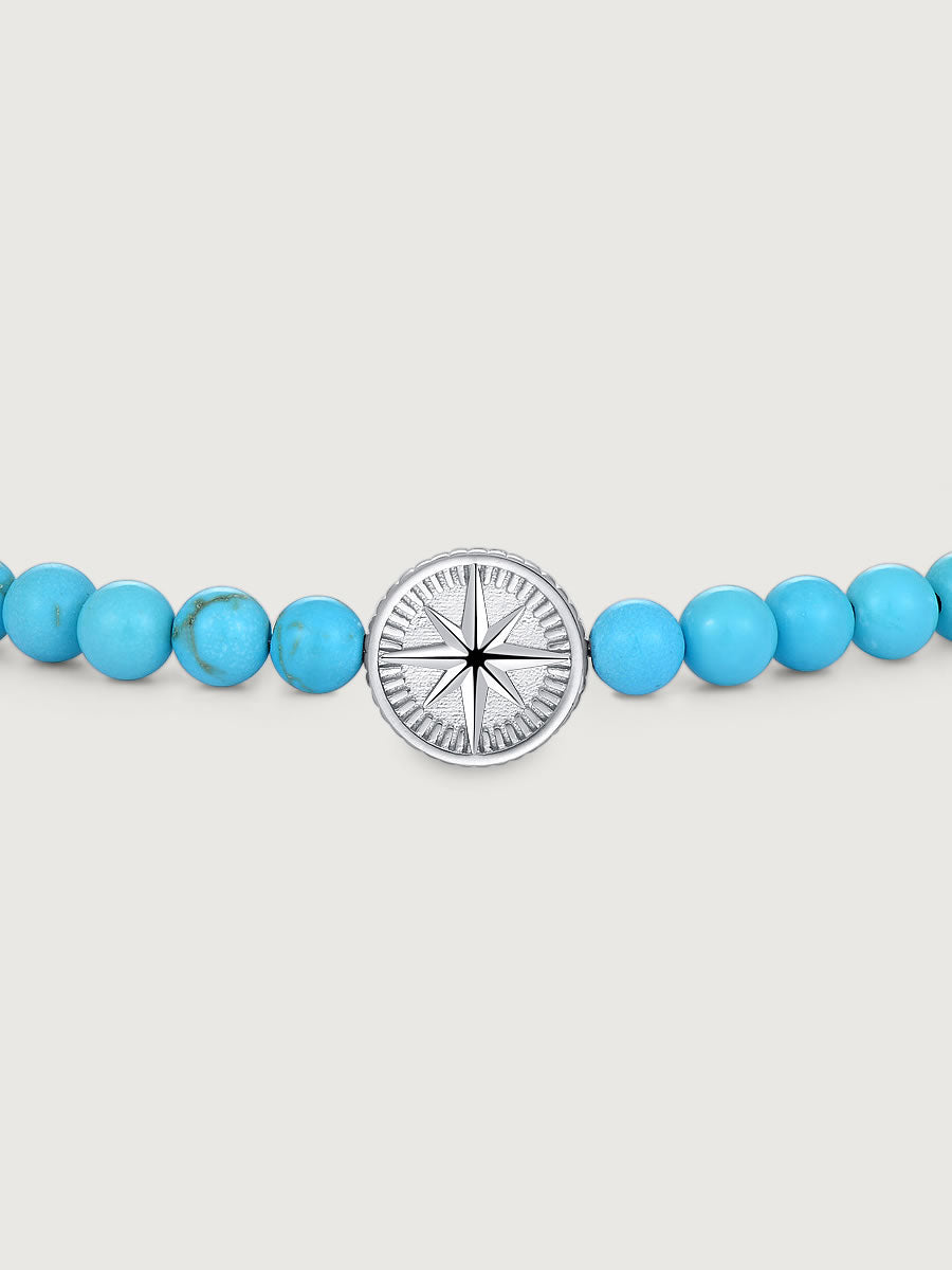 Bratara din Argint Men Turquoise Compass Axis