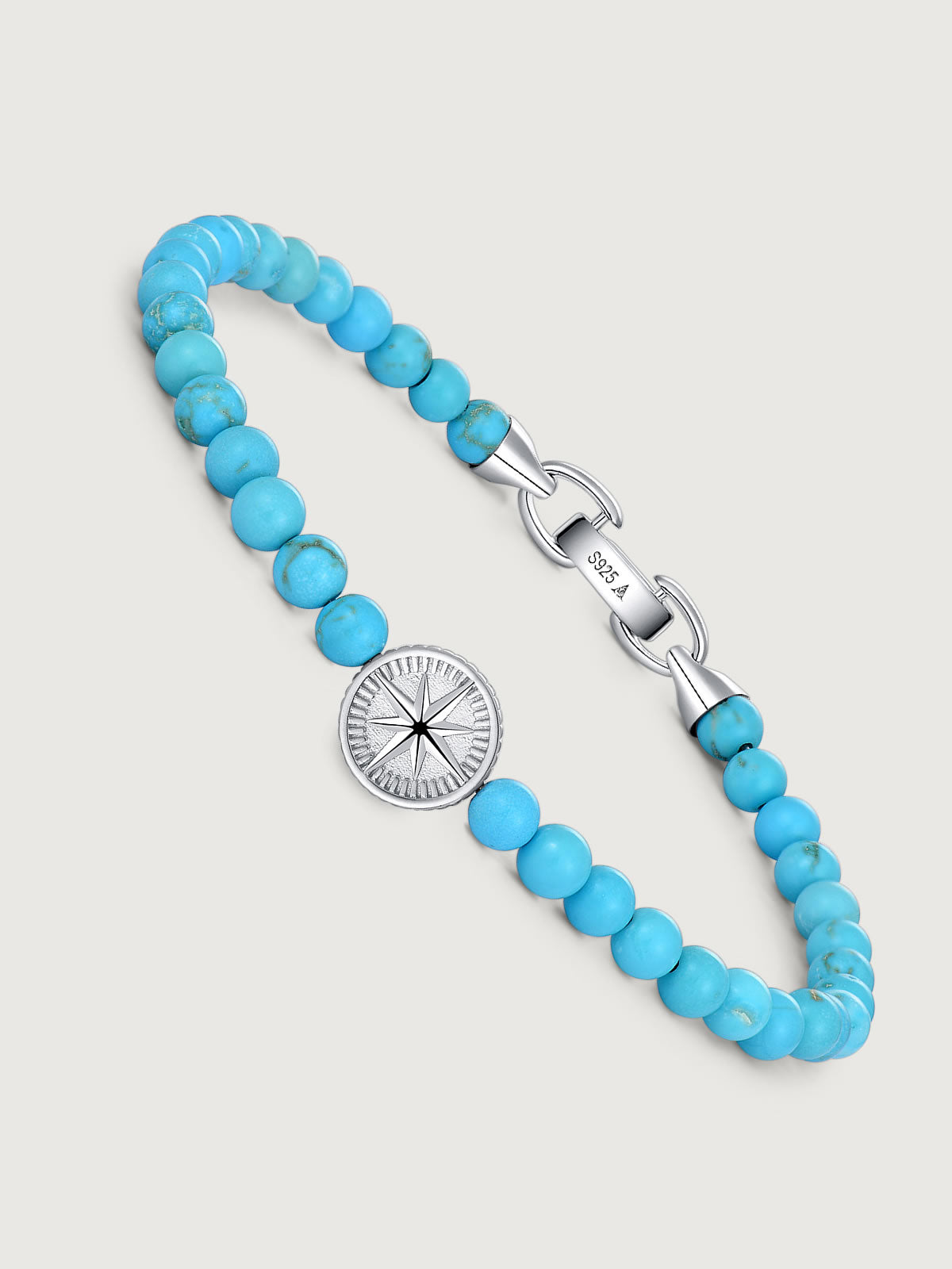 Bratara din Argint Men Turquoise Compass Axis