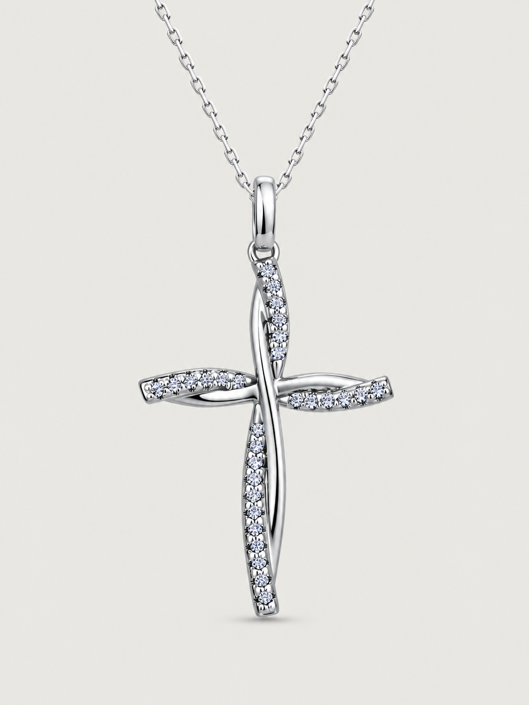 Colier din Argint Moissanite Silver Eternal Cross