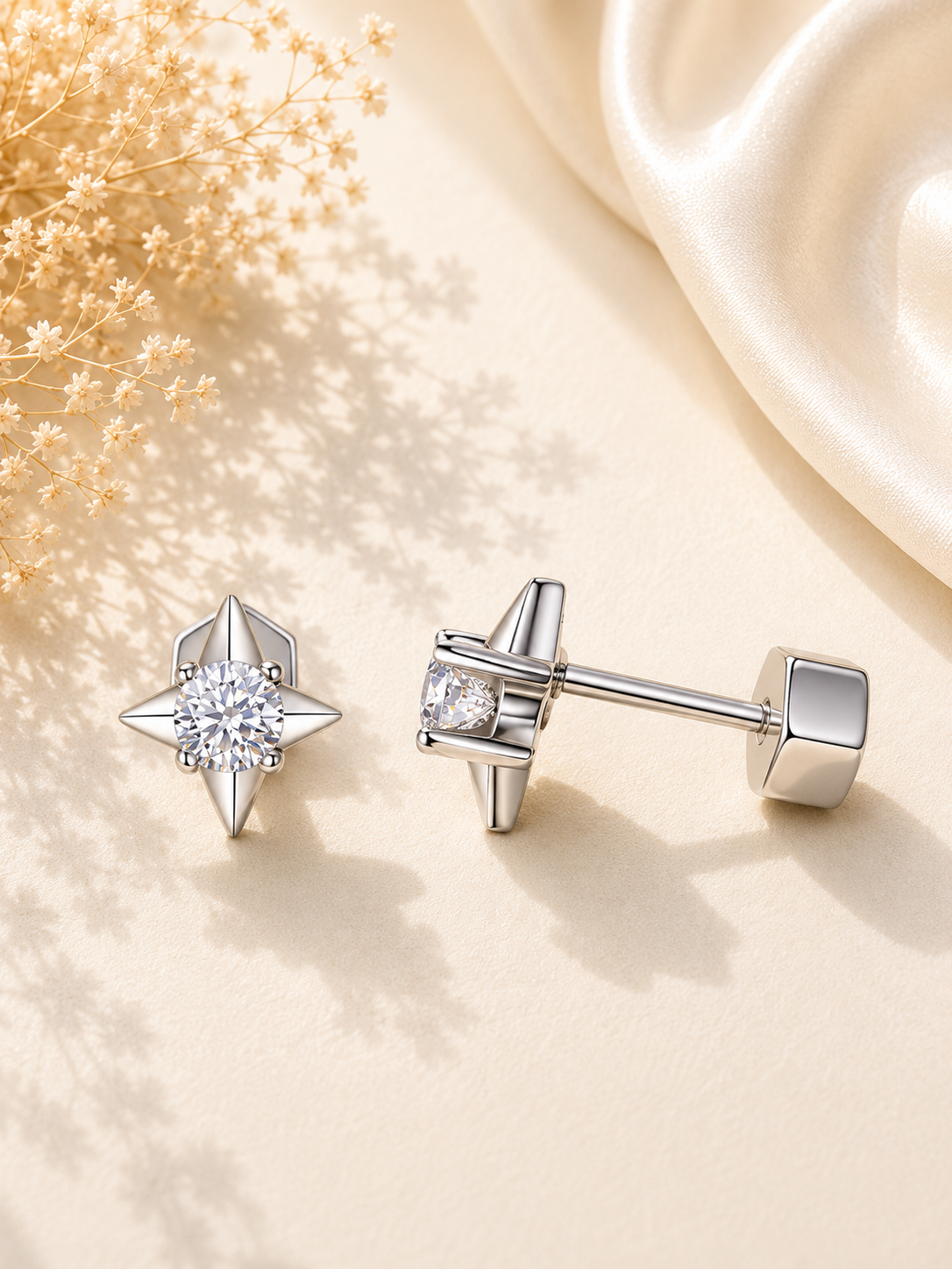 Cercei din Argint Moissanite Celestial
