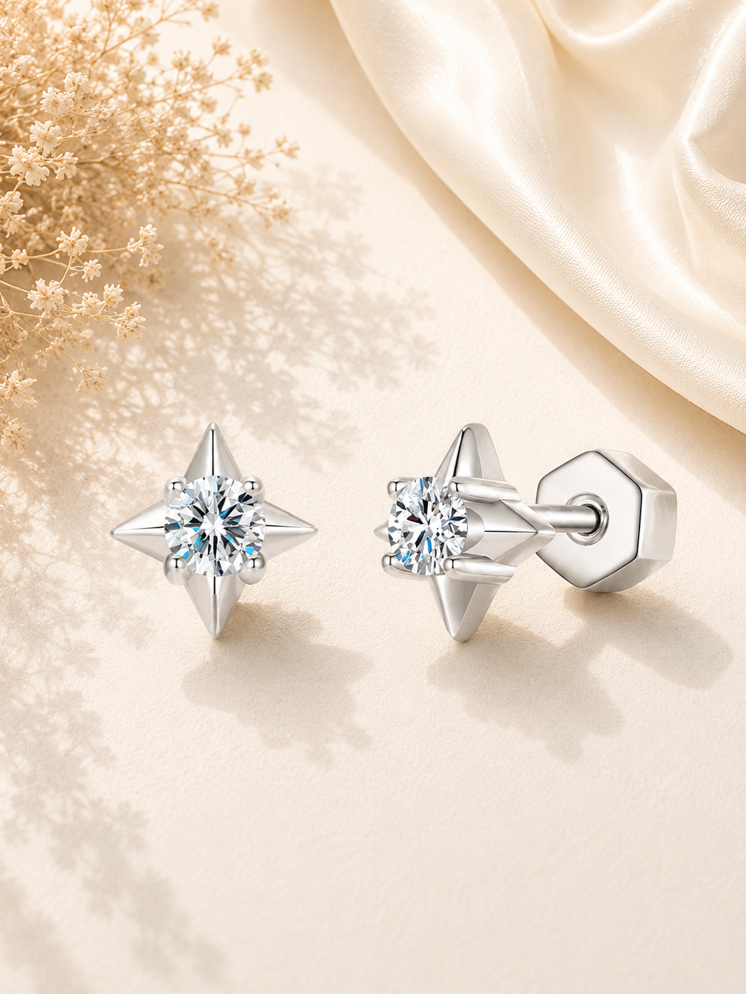 Cercei din Argint Moissanite Celestial