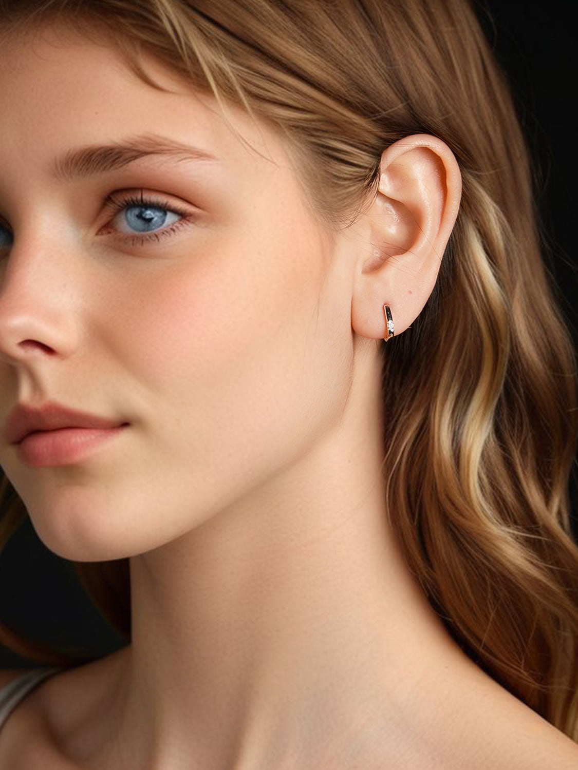 Cercei din Argint Moissanite Pure Loop