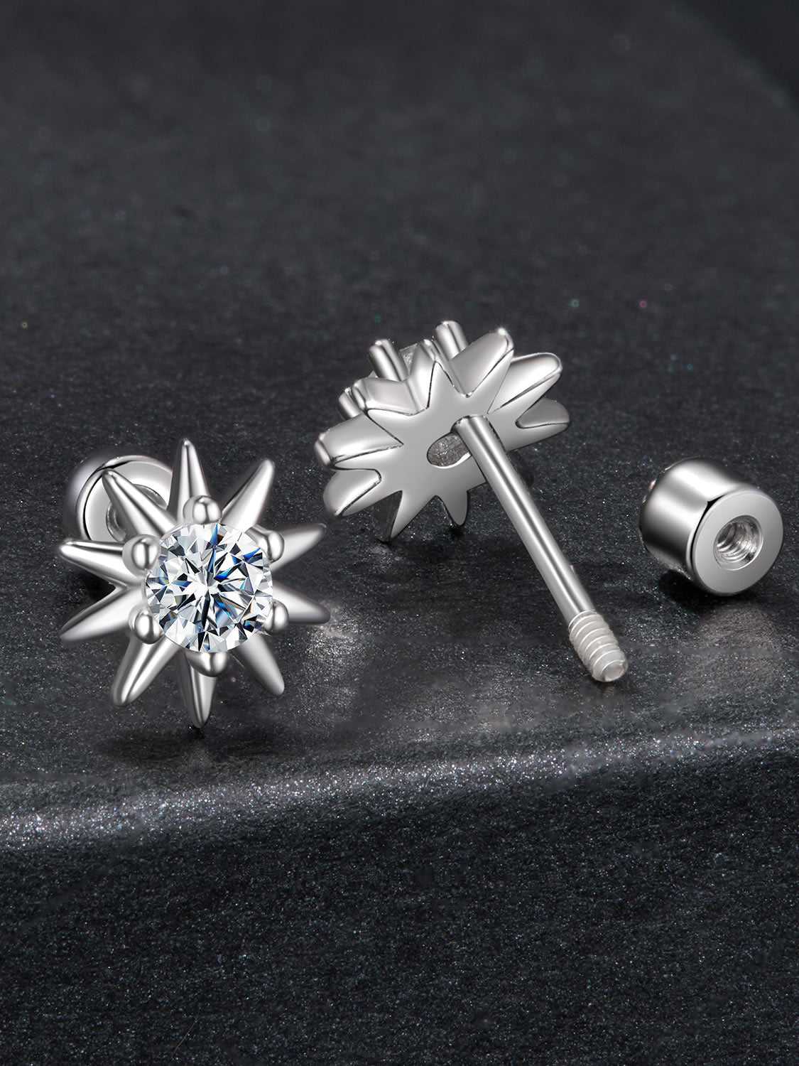 Cercei din Argint Moissanite Solar Glow