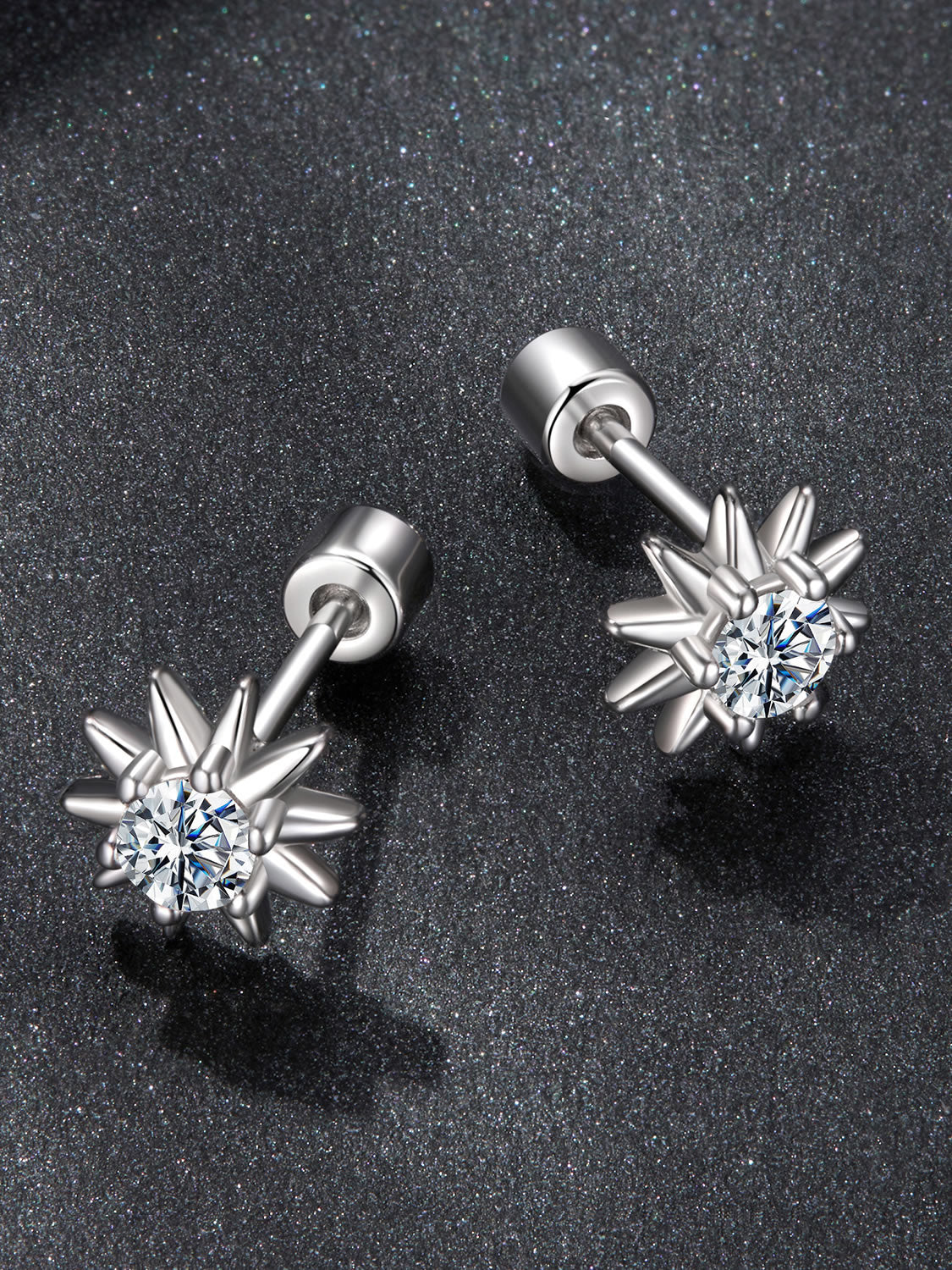 Cercei din Argint Moissanite Solar Glow