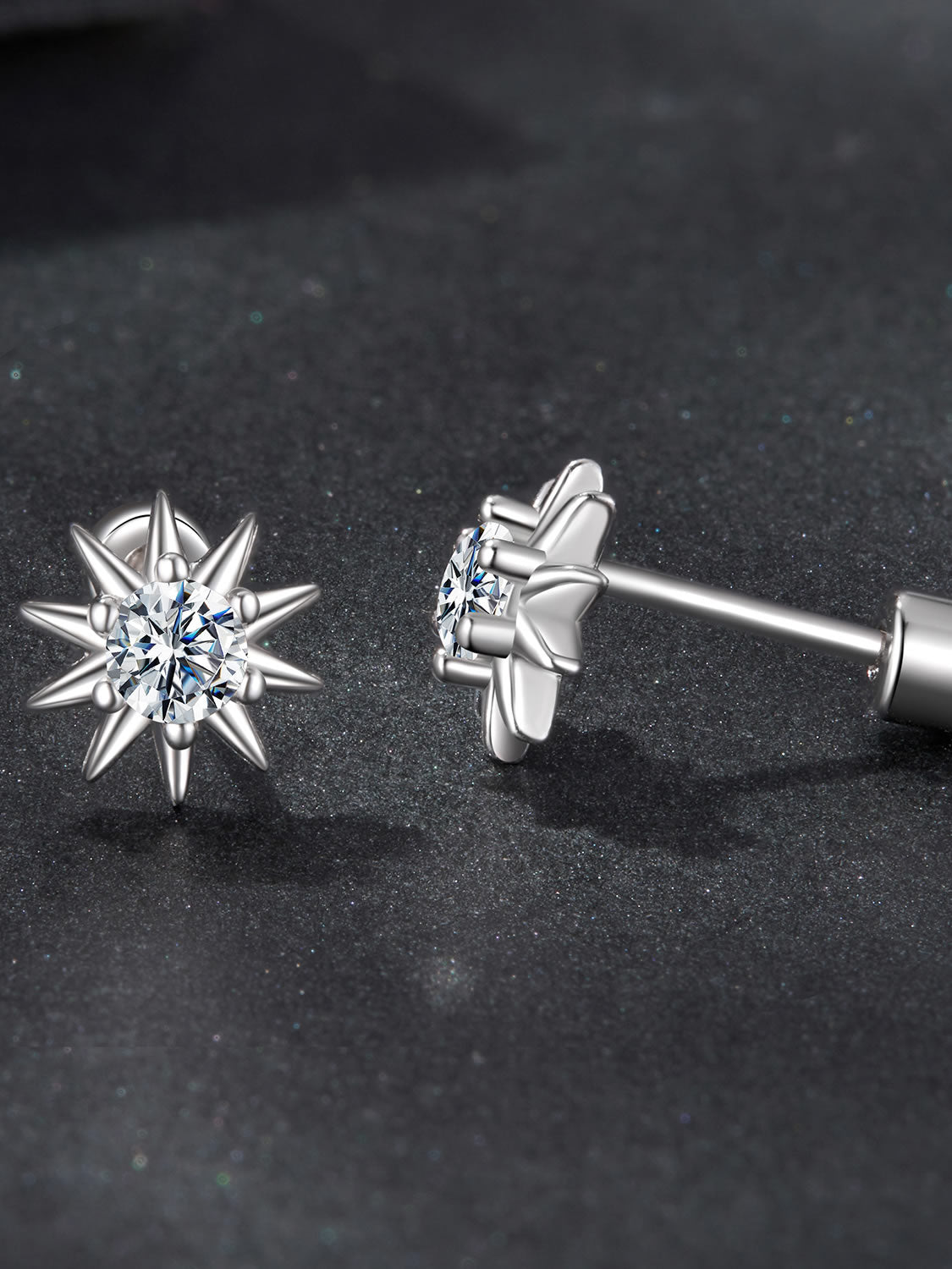 Cercei din Argint Moissanite Solar Glow