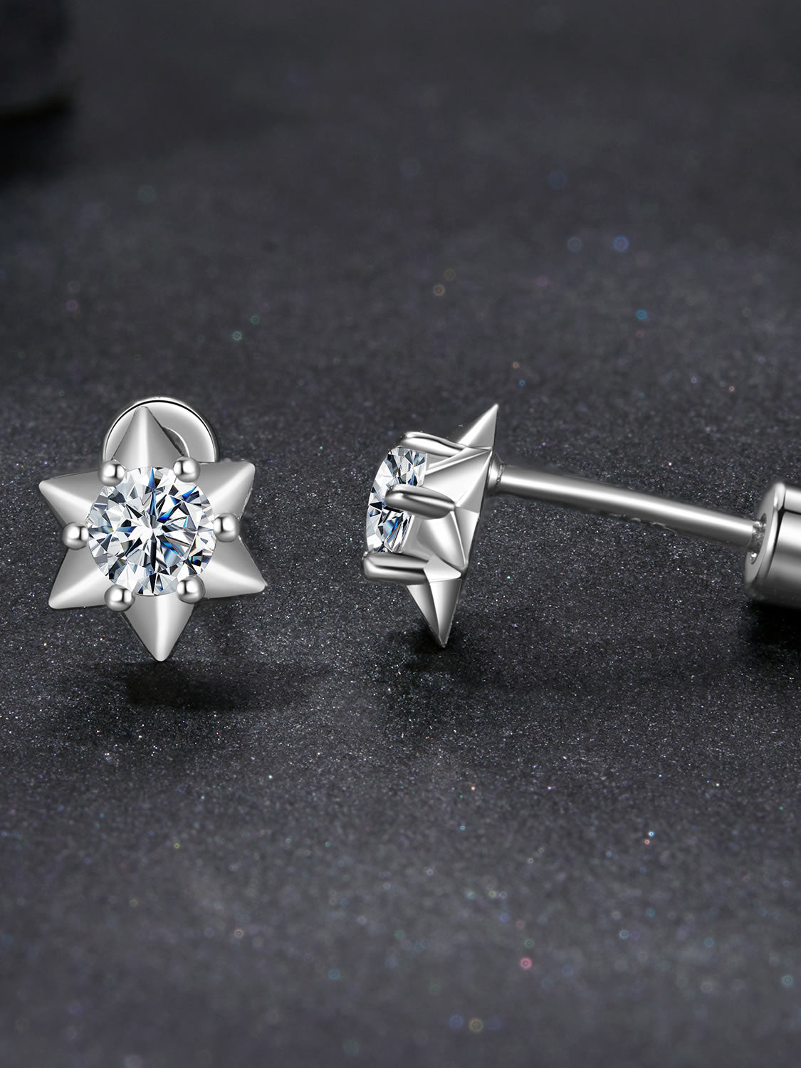 Cercei din Argint Moissanite Star Glow