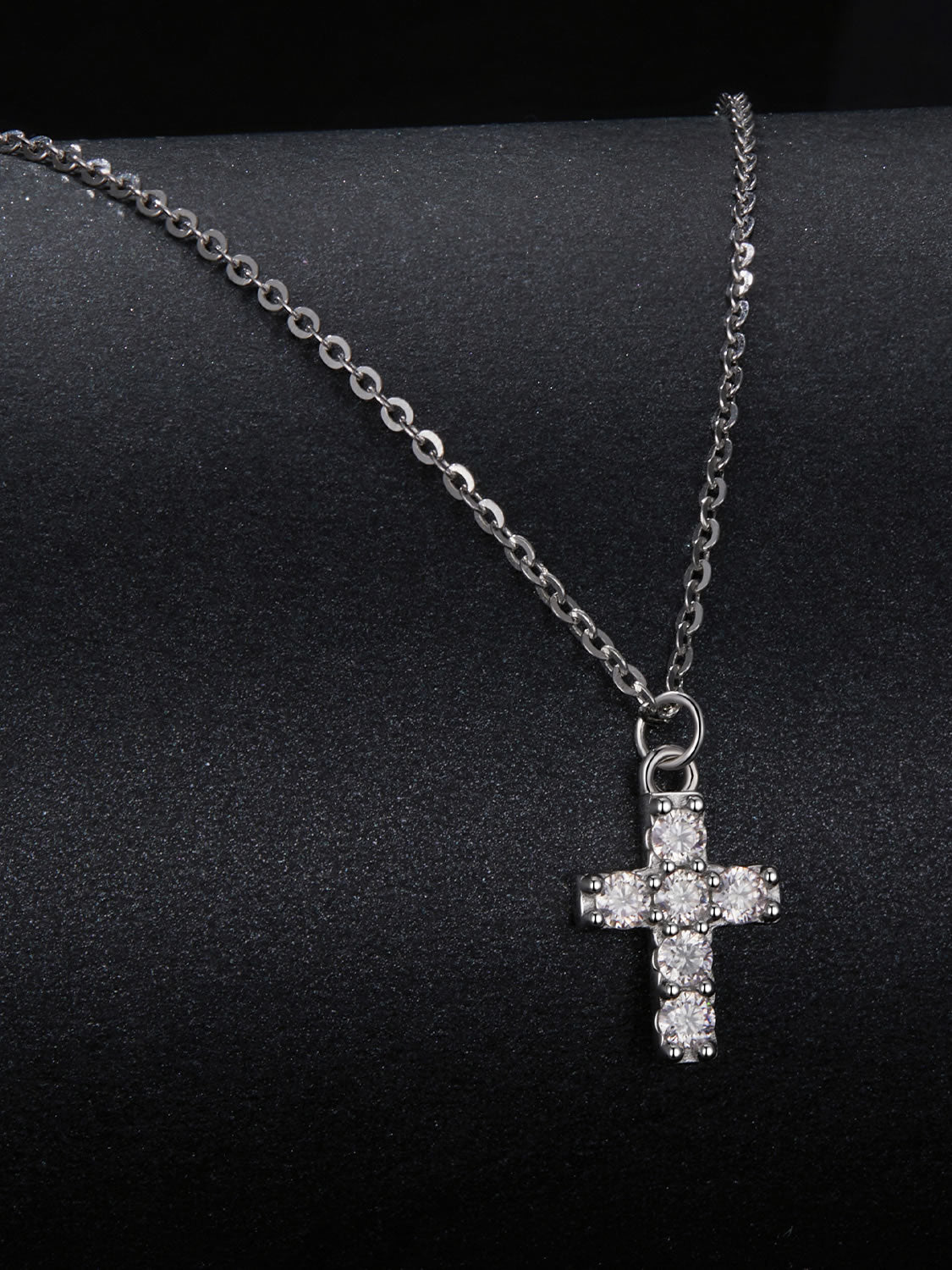 Colier din Argint Moissanite Pure Faith Cross