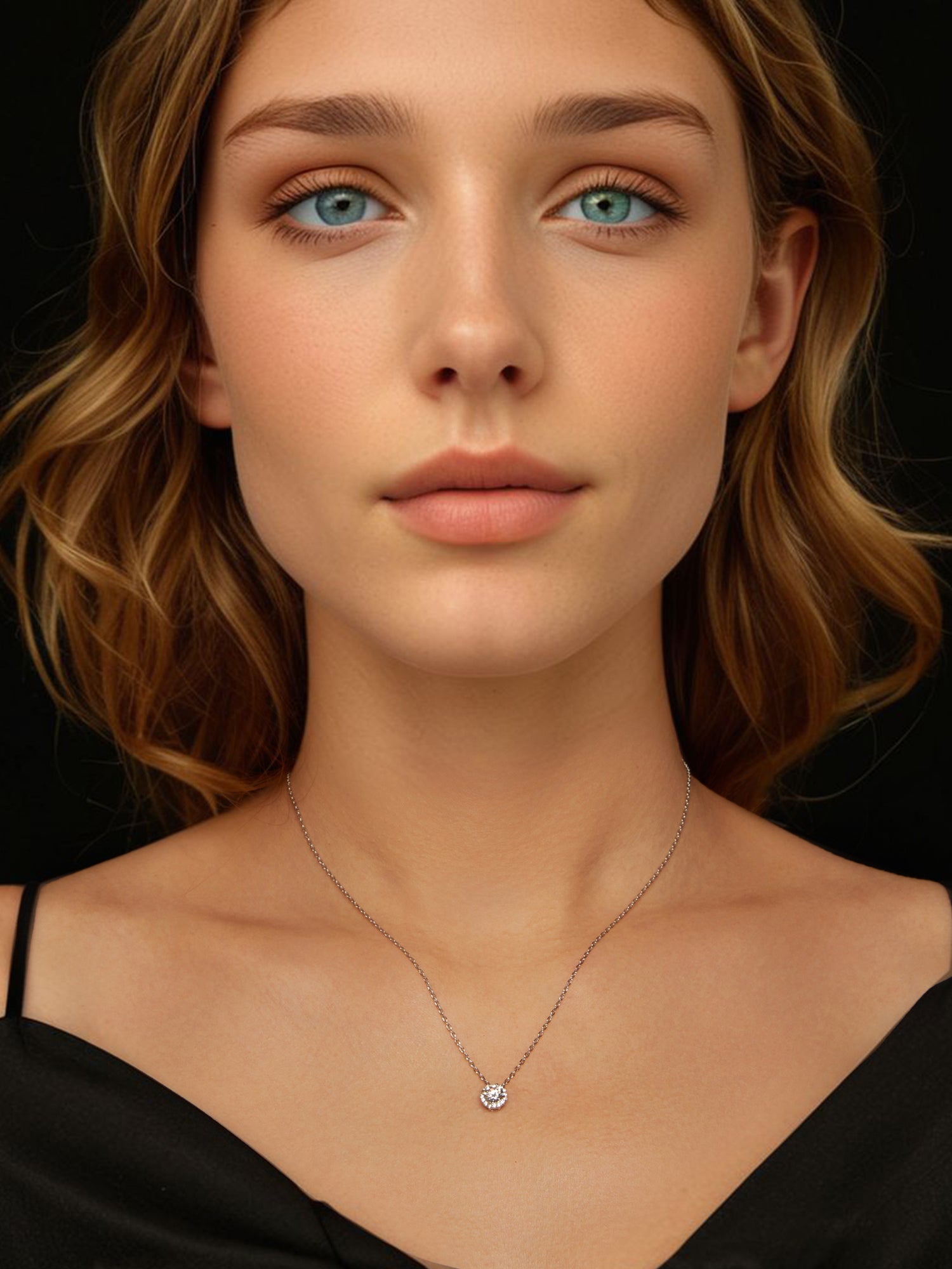 Colier din Argint Moissanite Eternal Glow Halo