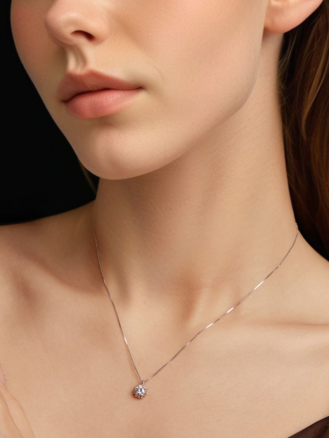 Colier din Argint Moissanite Pure Radiance