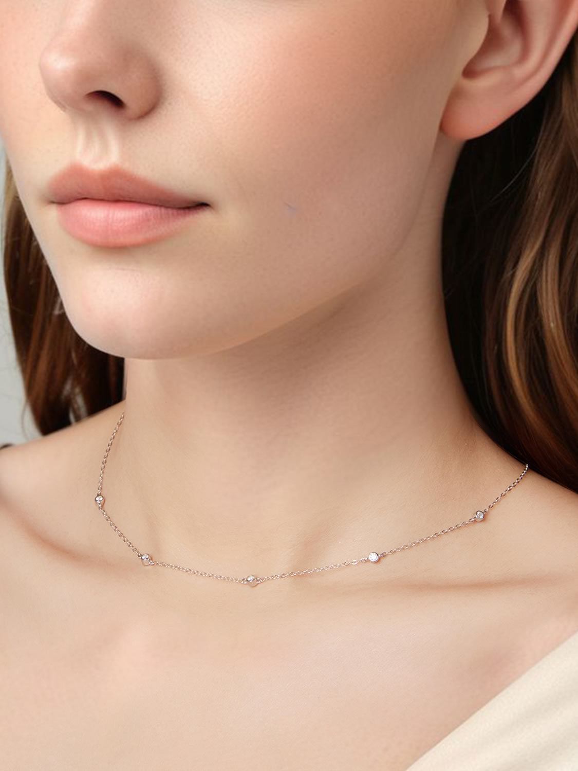 Colier din Argint Moissanite Silver Sparkle