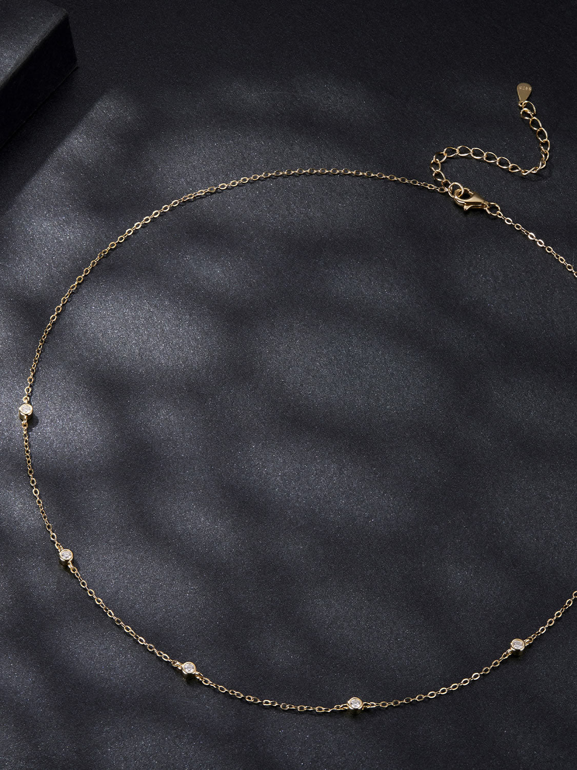 Colier din Argint Moissanite Gold Sparkle