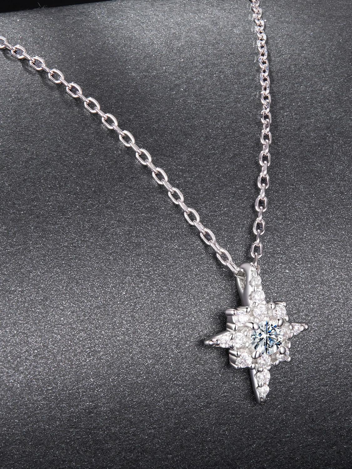 Colier din Argint Moissanite Celestial Star