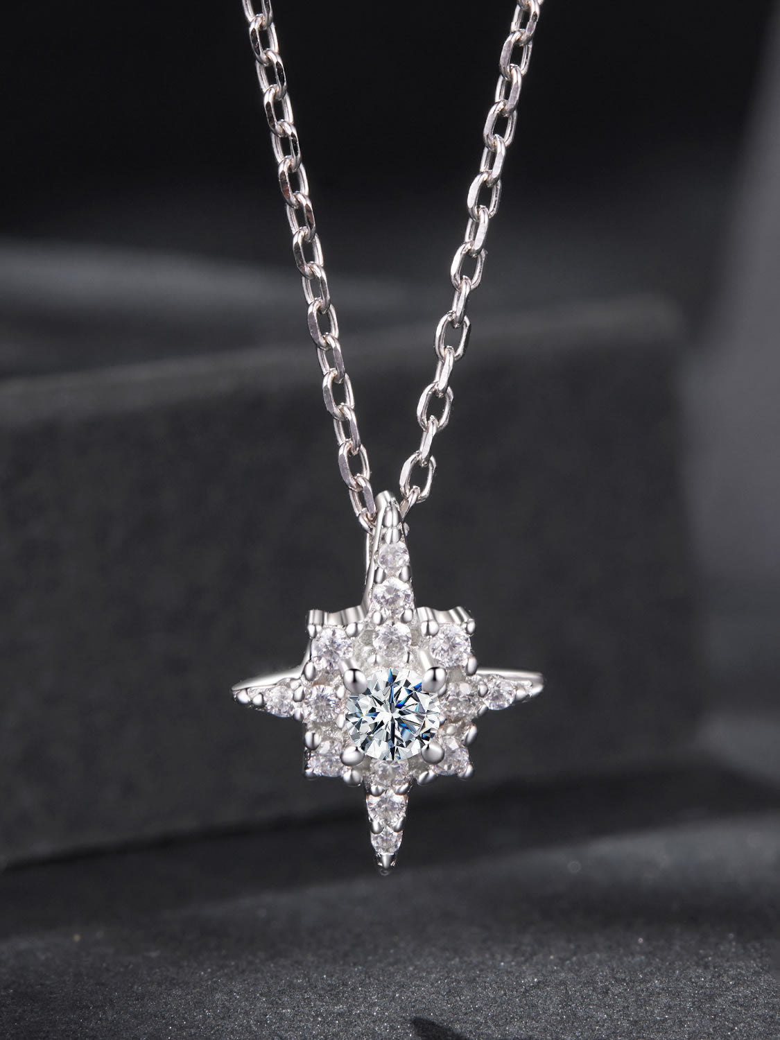 Colier din Argint Moissanite Celestial Star