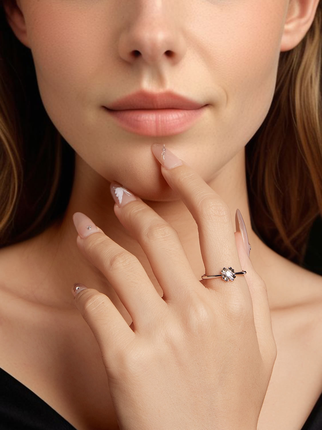 Inel din Argint Moissanite Bloom Spark