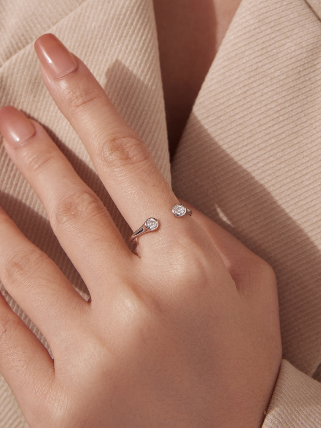 Inel din Argint Moissanite Double Spark