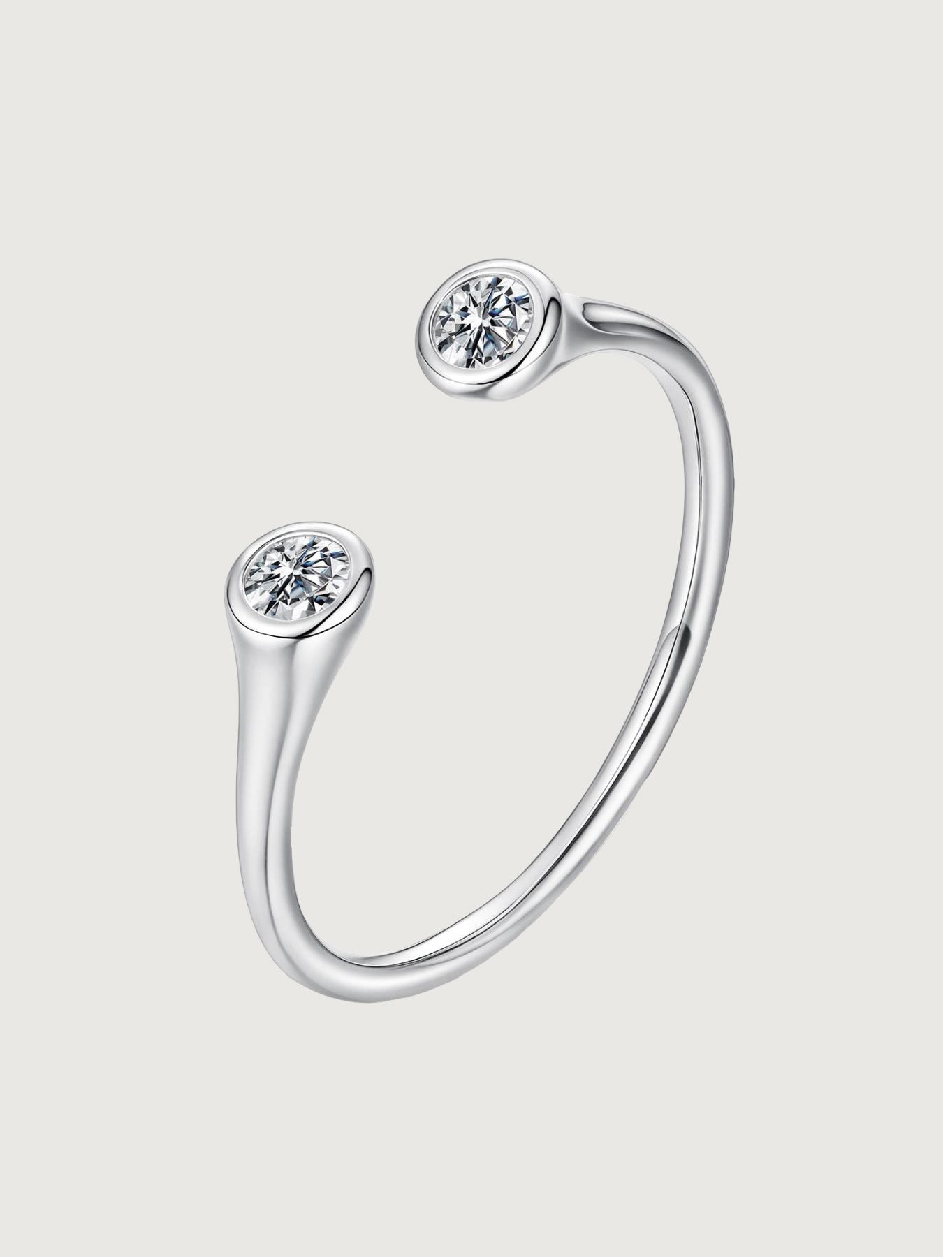 Inel din Argint Moissanite Double Spark