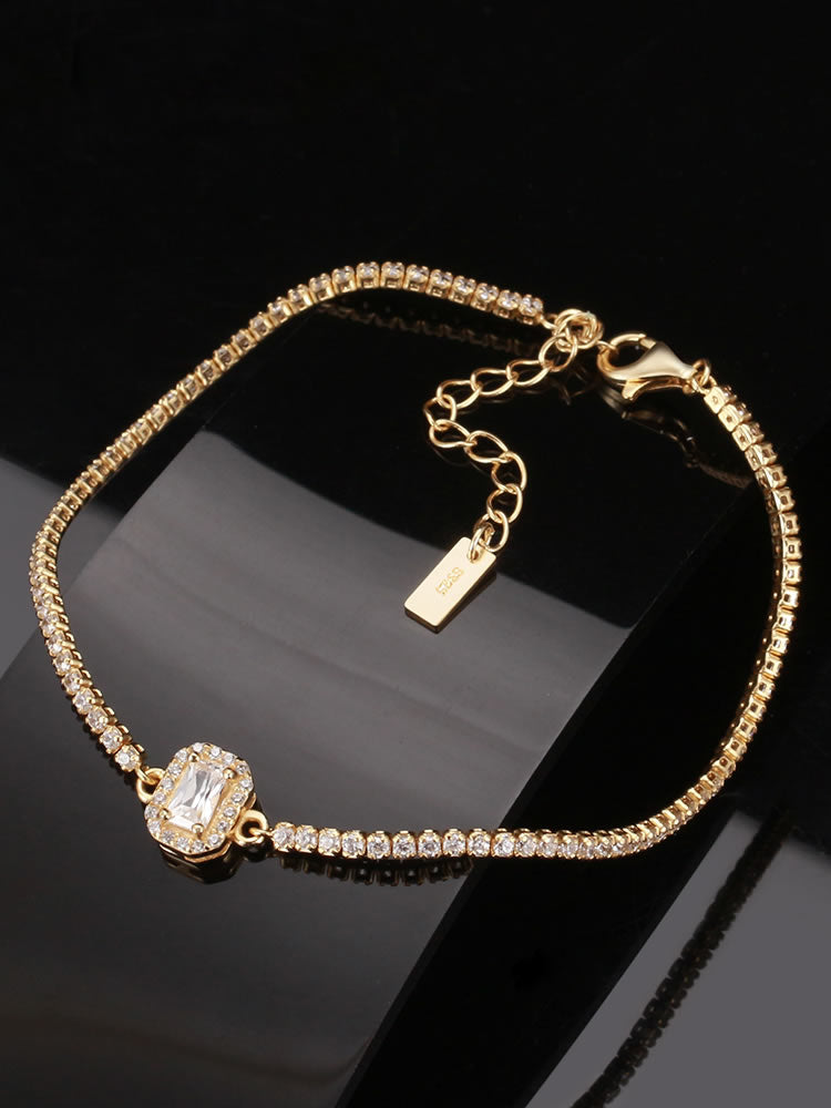 Bratara din Argint Tennis Elegance Gold