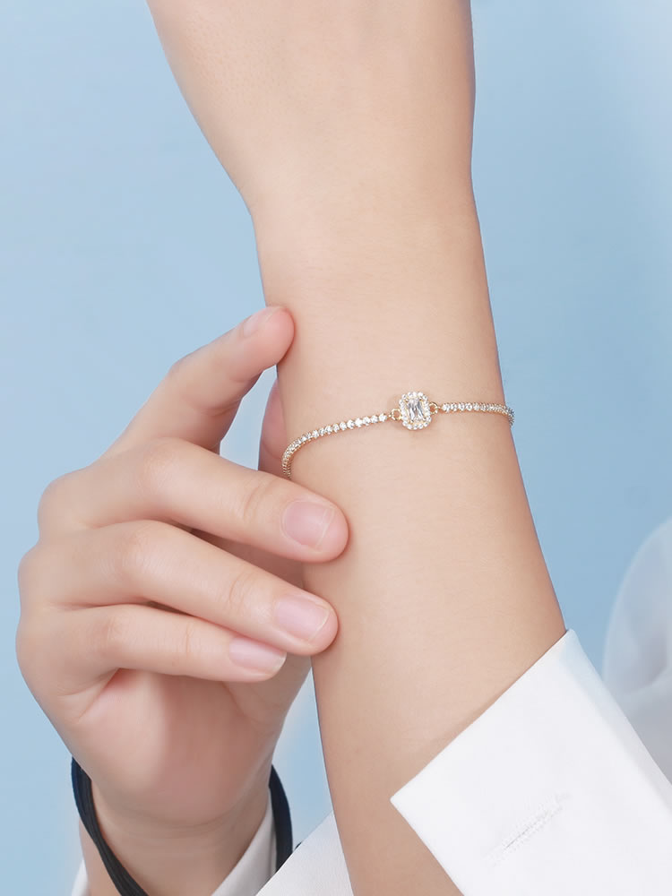 Bratara din Argint Tennis Elegance Gold