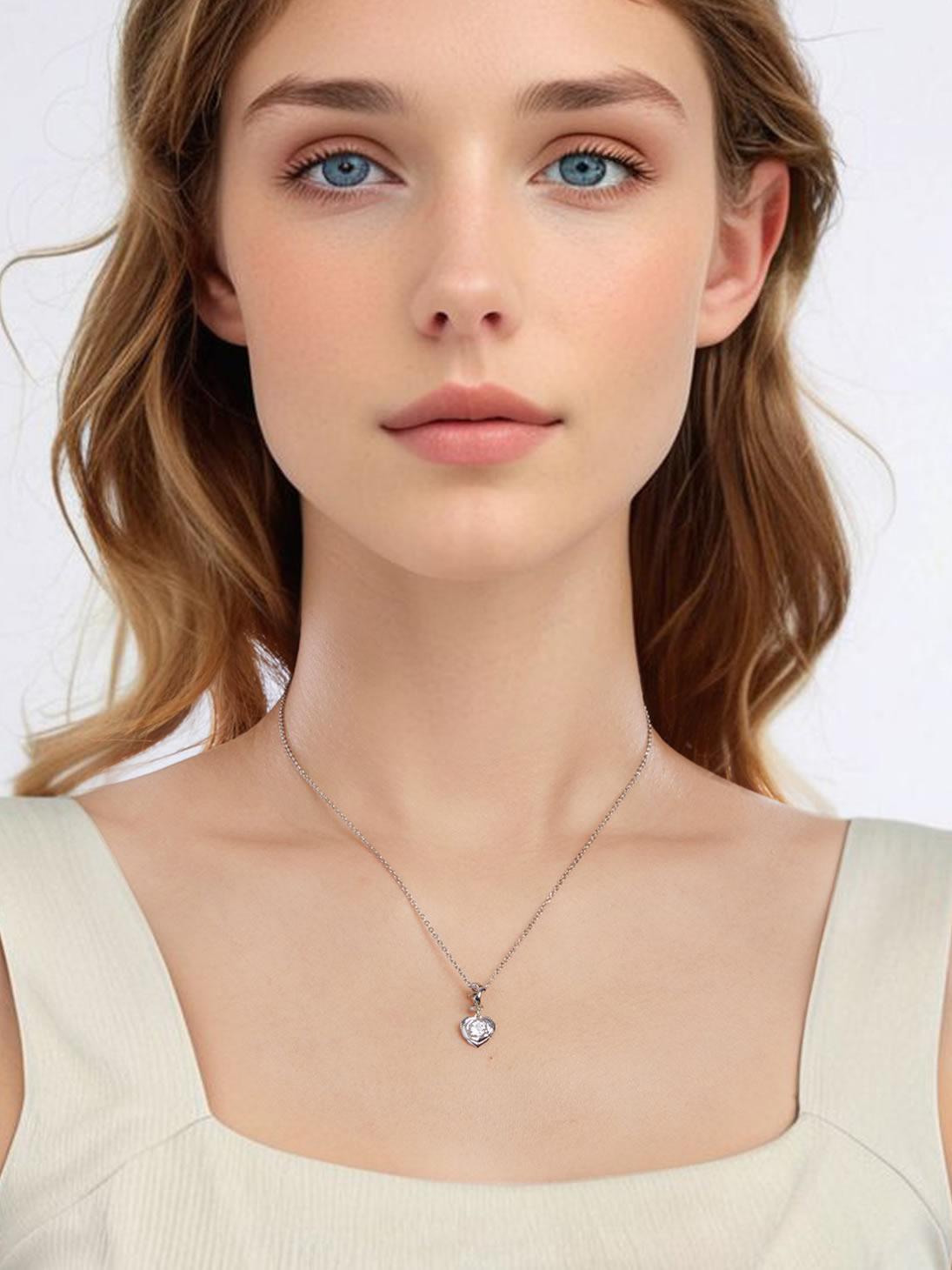 Pandantiv din Argint Rose Embrace – Crystal Bloom