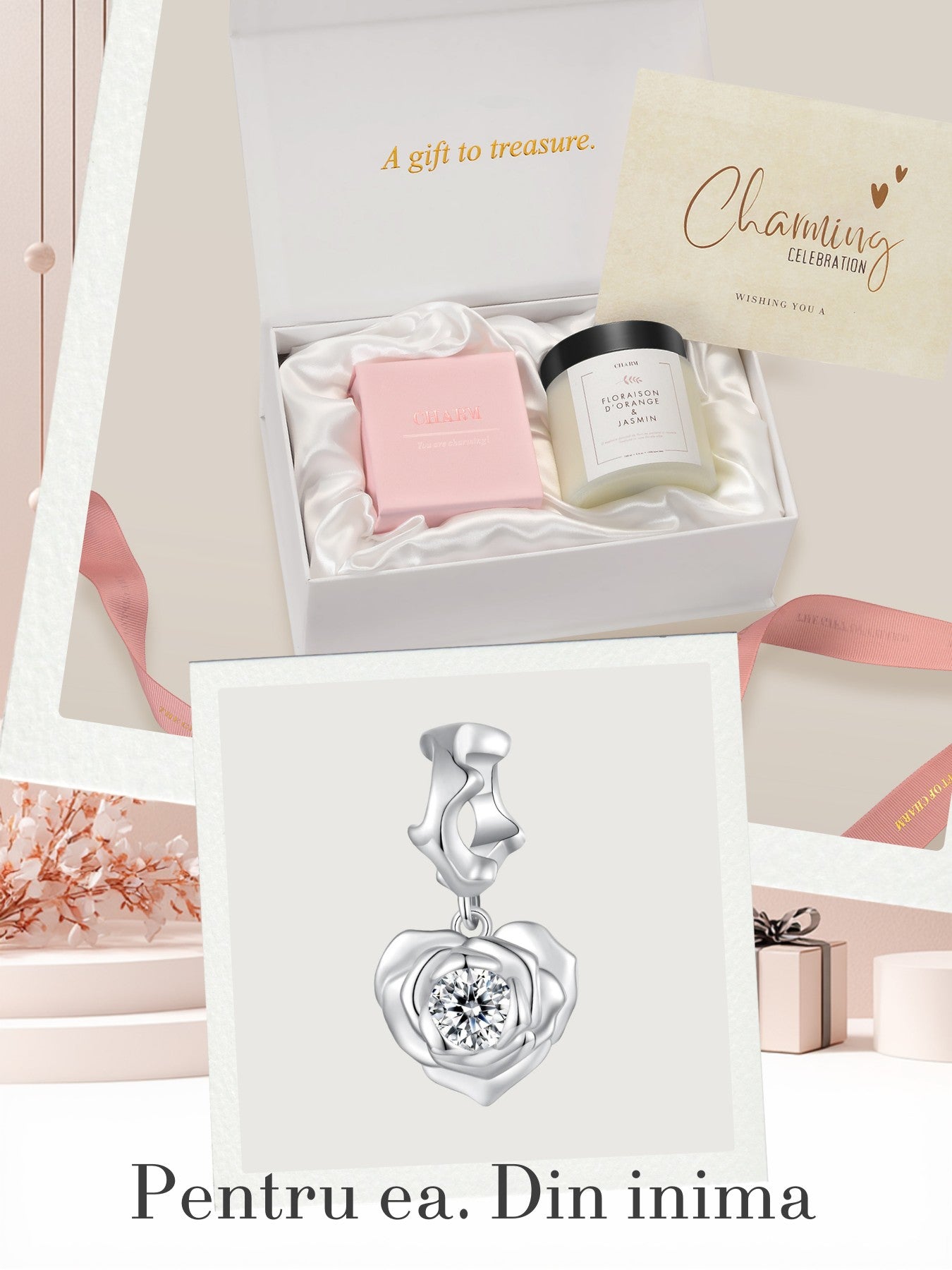Set Cadou Rose Embrace – Crystal Bloom